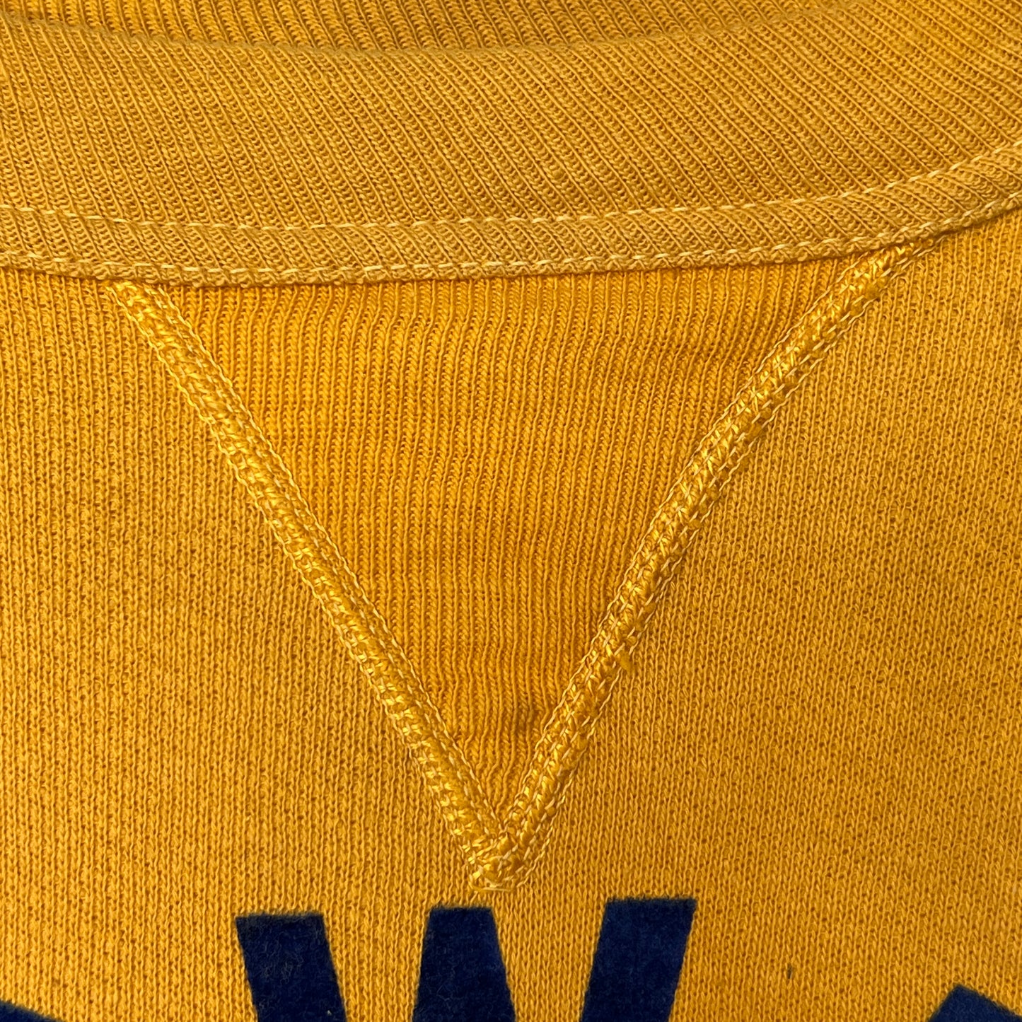 1950s Russell Athletic Single V Yellow Sweatshirt with Goldwater A Go Go Flock Print