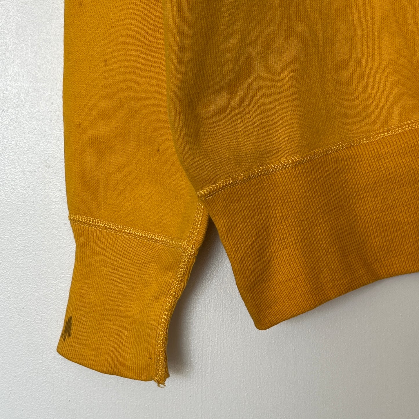 1950s Russell Athletic Single V Yellow Sweatshirt with Goldwater A Go Go Flock Print