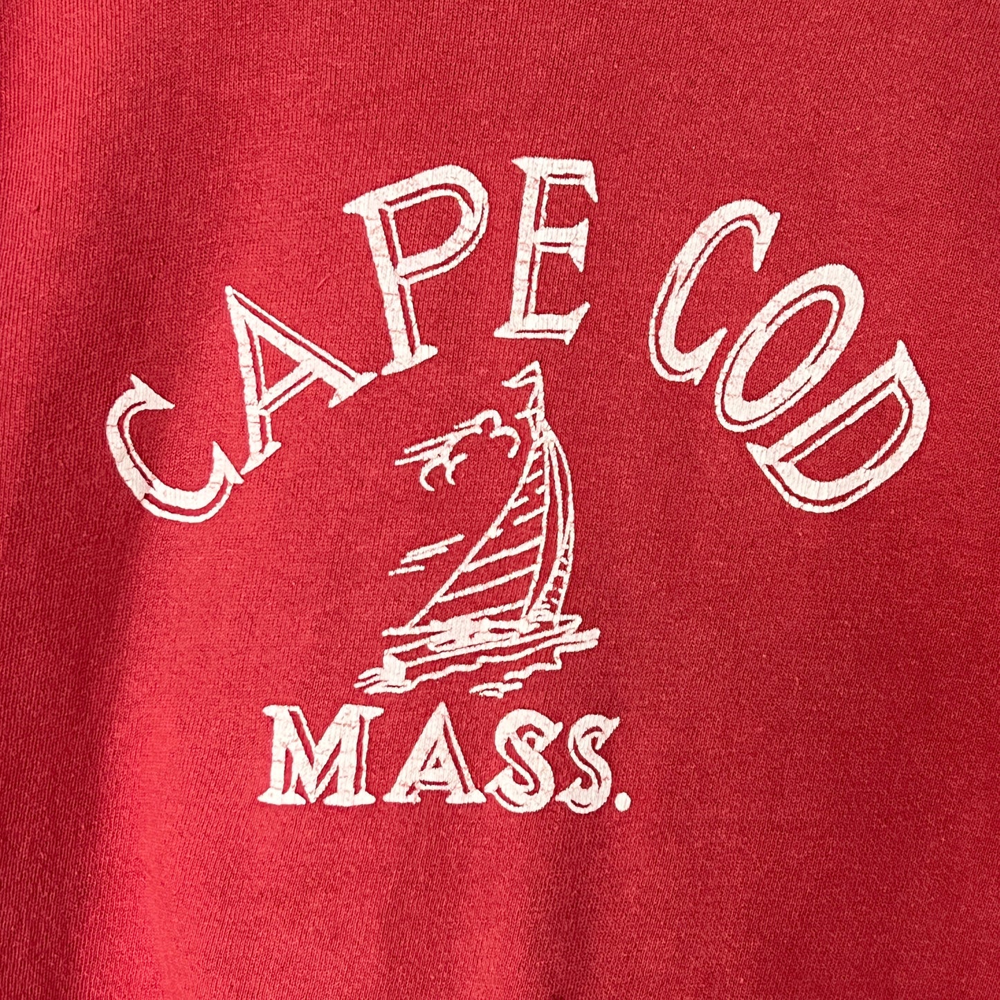 1960s Red Sweatshirt with Cape Cod Mass. Print