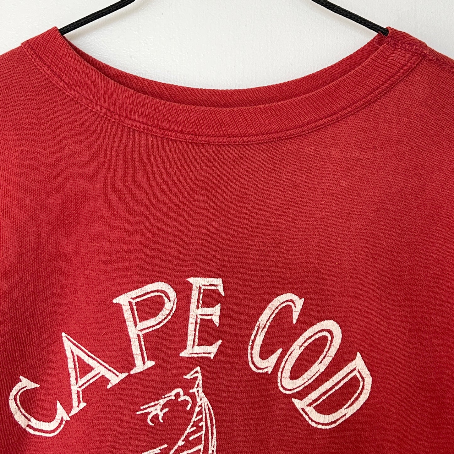 1960s Red Sweatshirt with Cape Cod Mass. Print