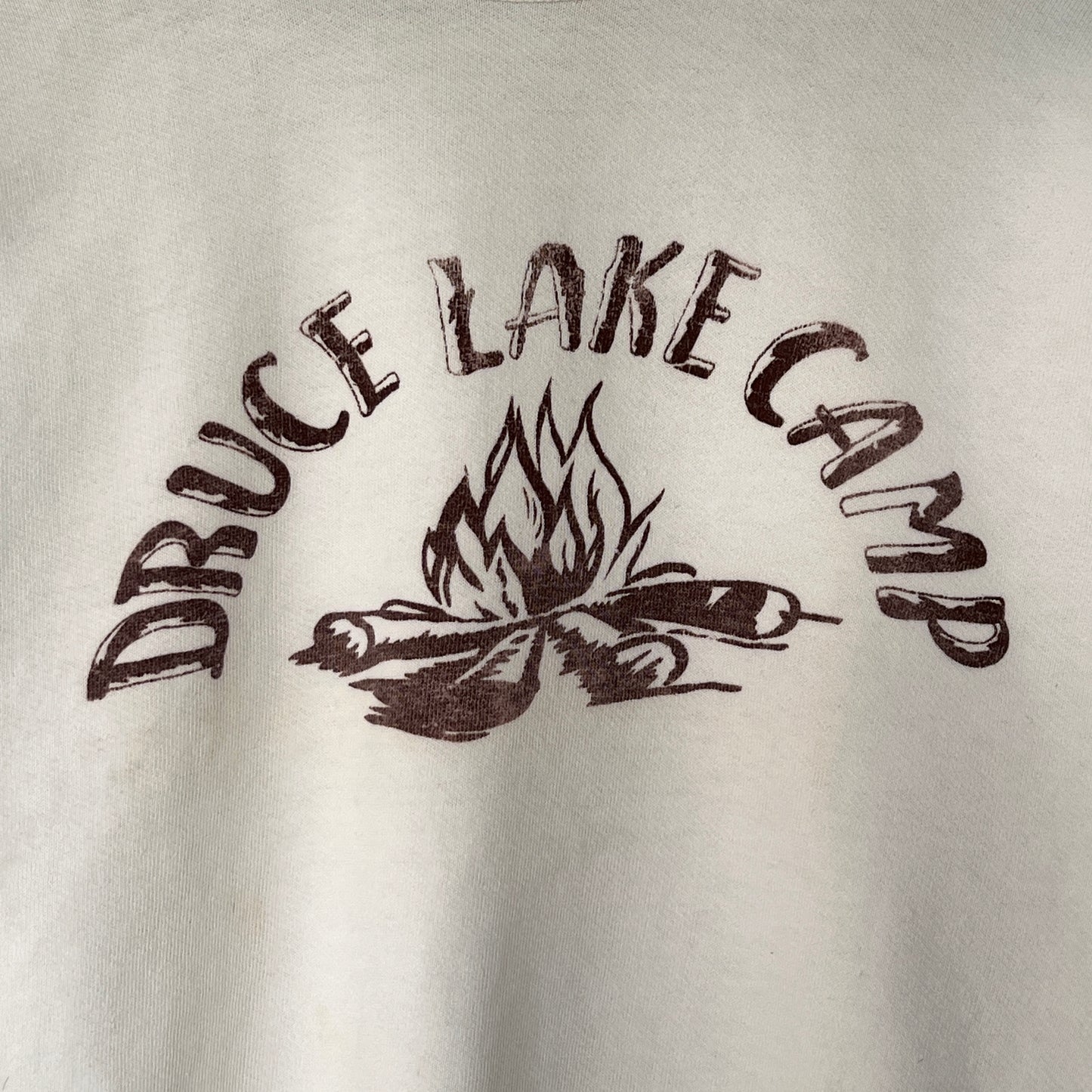 1951s ~ 1961s Champion White Sweatshirt with Druce Lake Camp Print