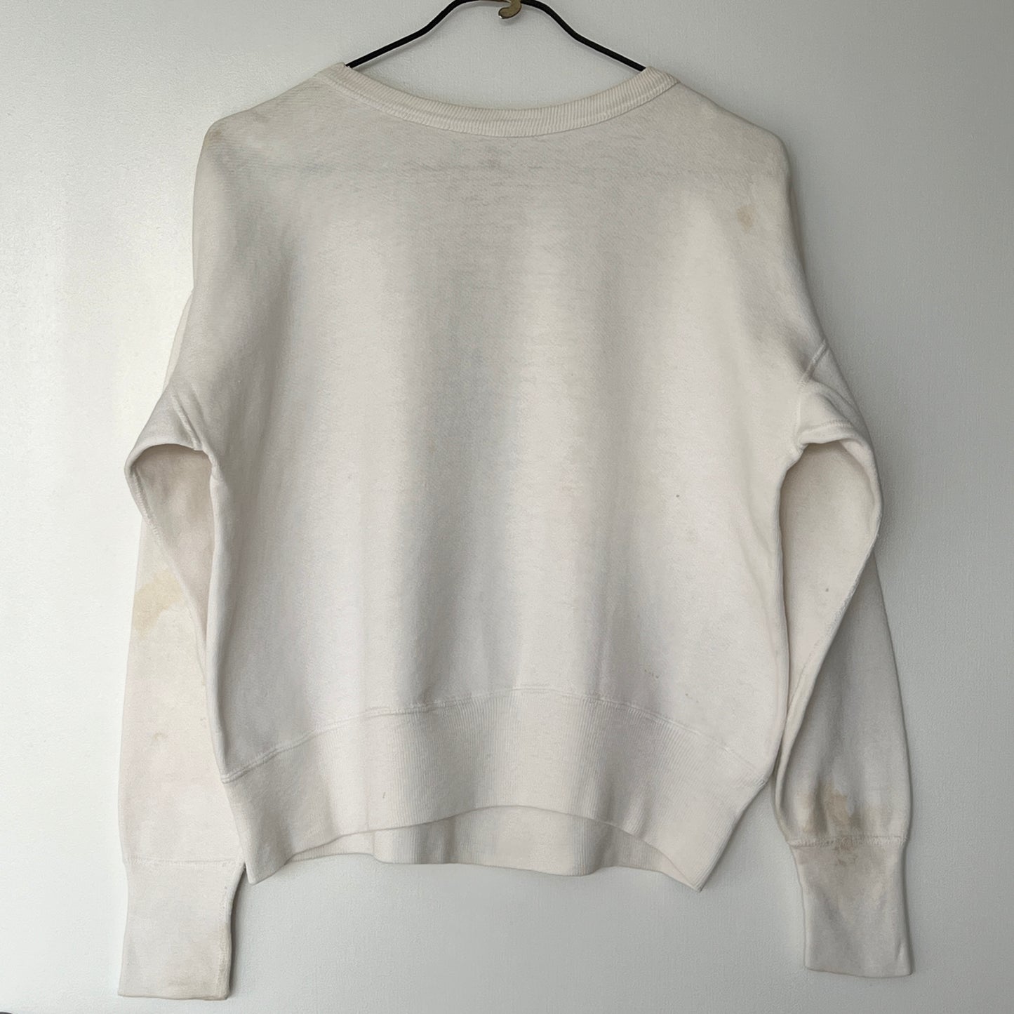 1951s ~ 1961s Champion White Sweatshirt with Druce Lake Camp Print