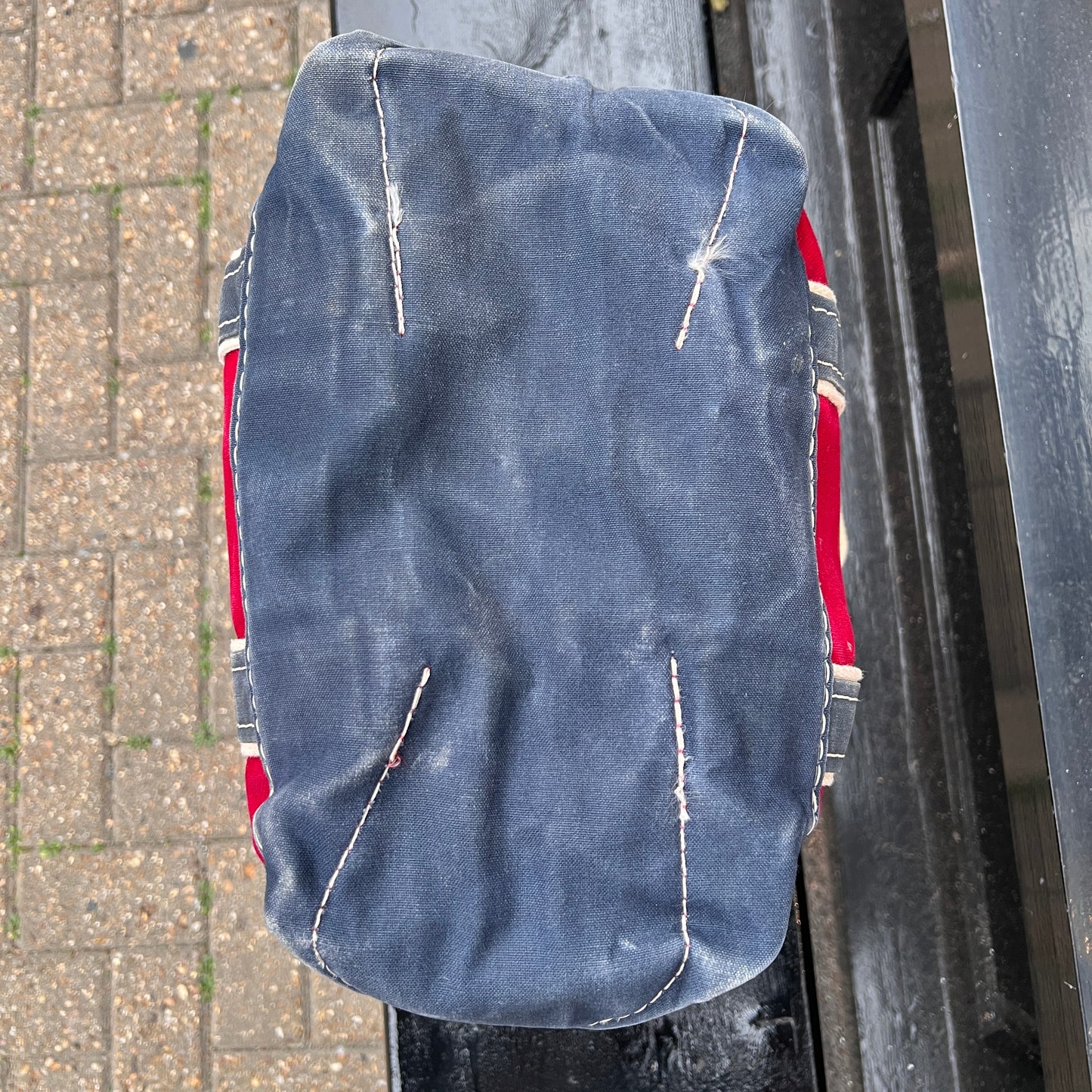 1980s L.L.Bean Two Tone Red and Blue Medium Boat and Tote Bag