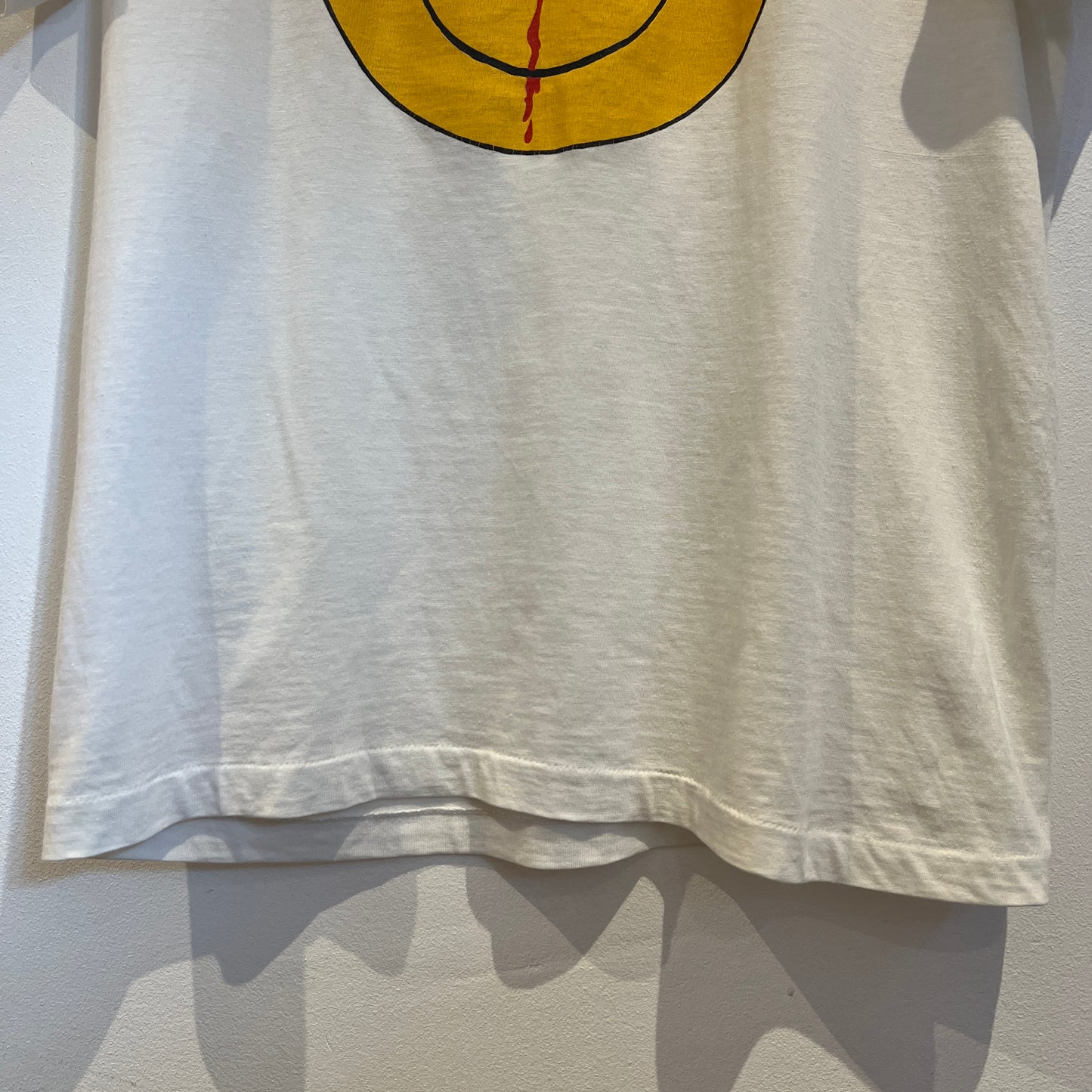 1980s White T-Shirt with Smiley Face Print