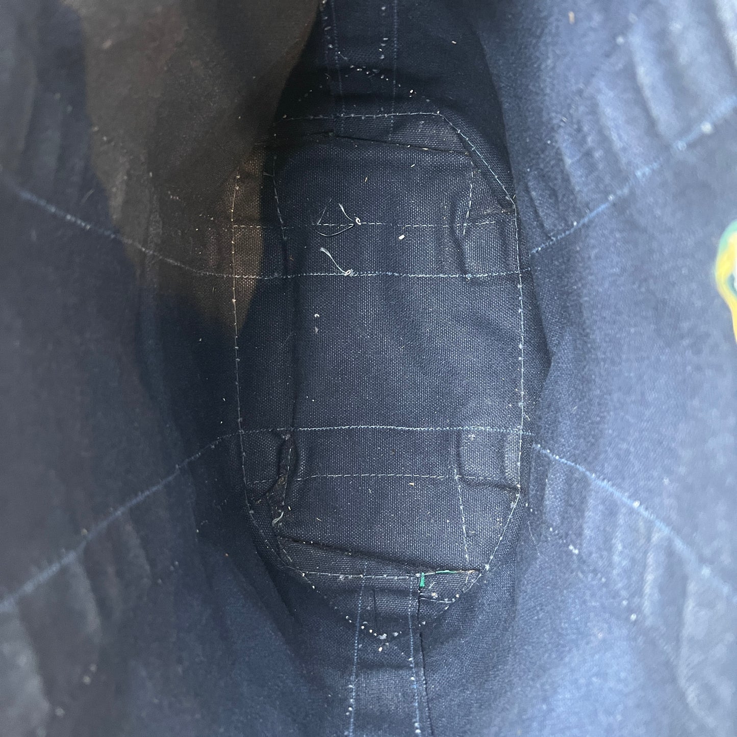 1980s L.L.Bean Two Tone Blue and Green Medium Boat and Tote Bag