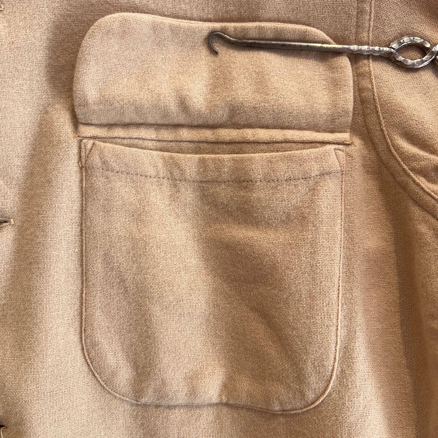 1950s Levi's De Luxe Plain Flannel Sand Beige Shirt