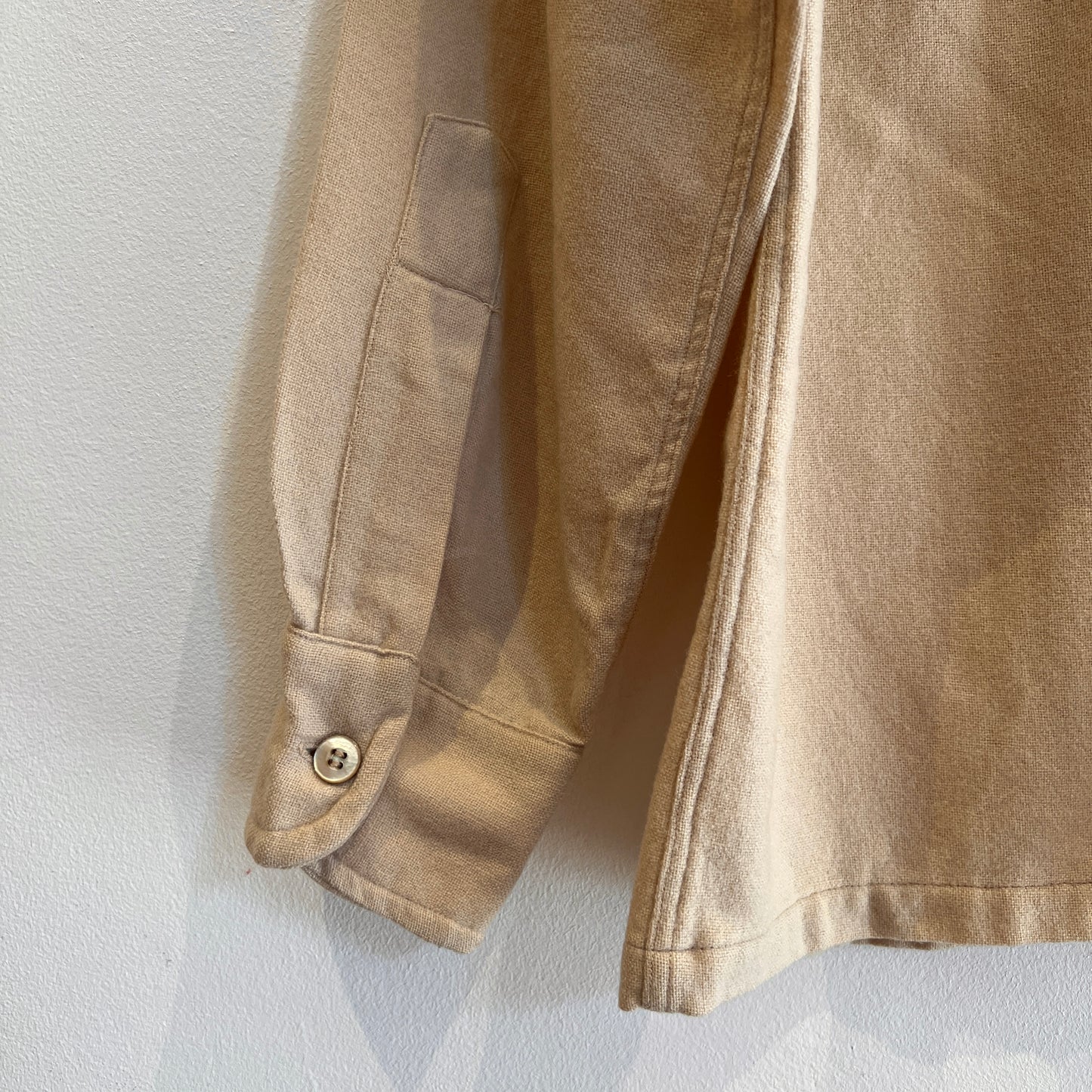 1950s Levi's De Luxe Plain Flannel Sand Beige Shirt