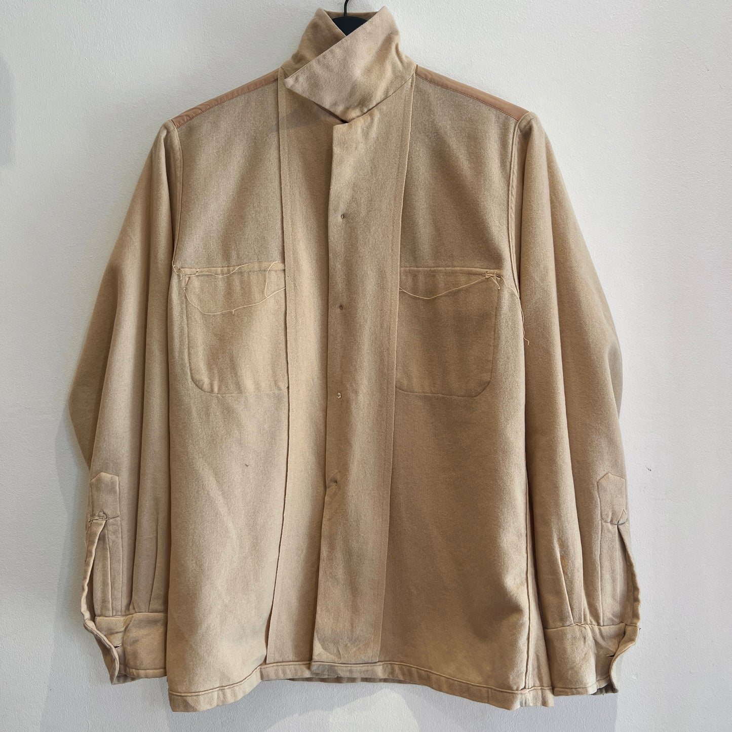 1950s Levi's De Luxe Plain Flannel Sand Beige Shirt
