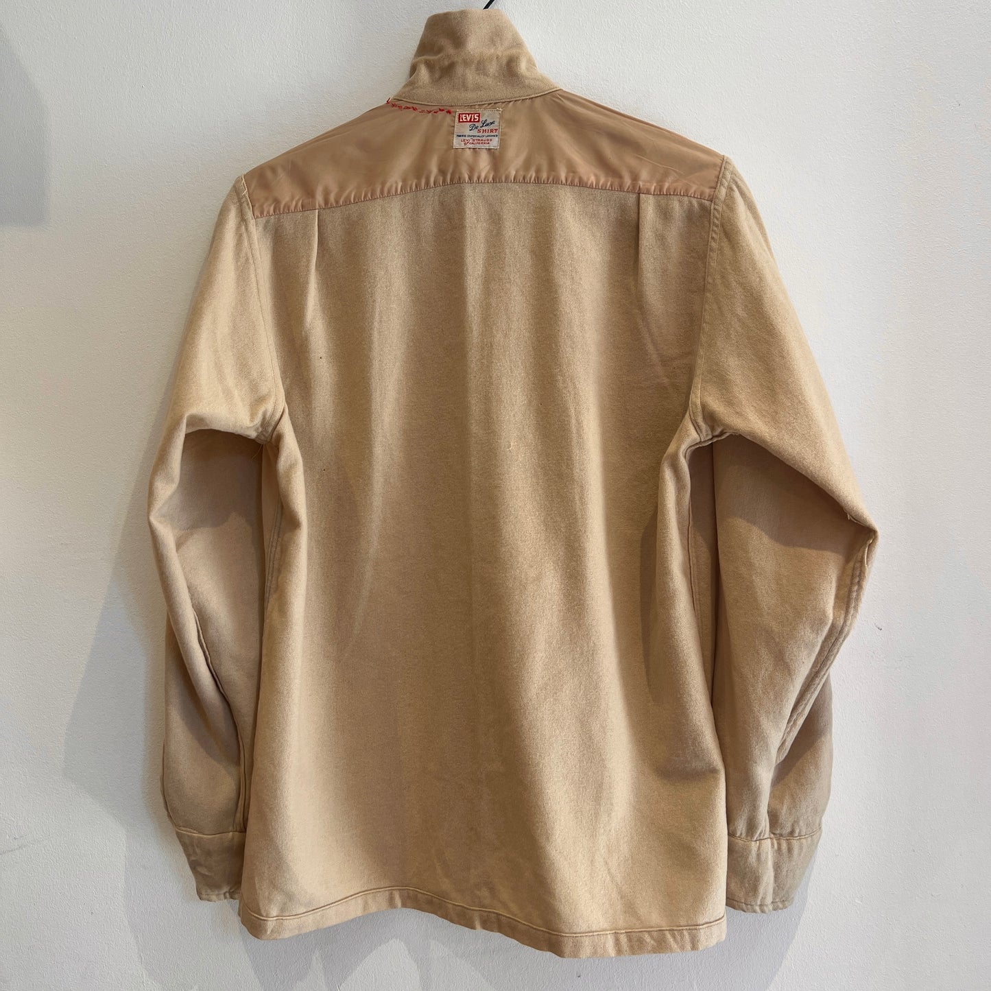 1950s Levi's De Luxe Plain Flannel Sand Beige Shirt