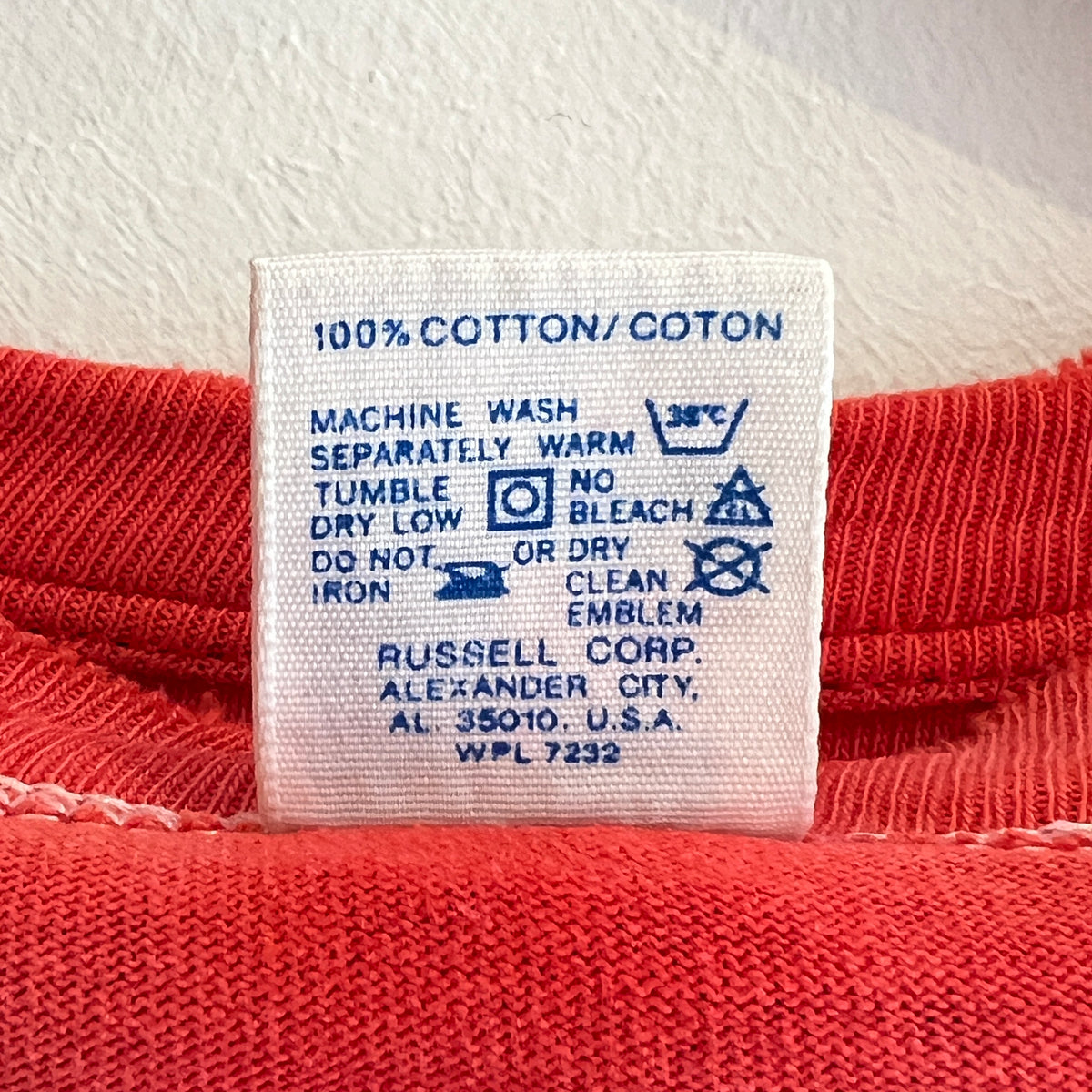 1980s Russell Athletic Faded Red T-Shirt with Nike Sneaker and Logo Print