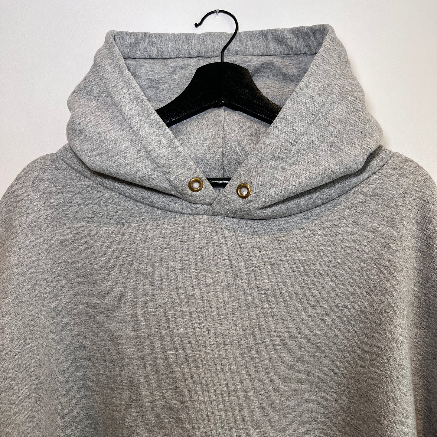 1990s Camber Medium Heather Grey Waffle Thermal Lined Hoodie Super Boxy Sweatshirt with Port Jeff Vrestling Print