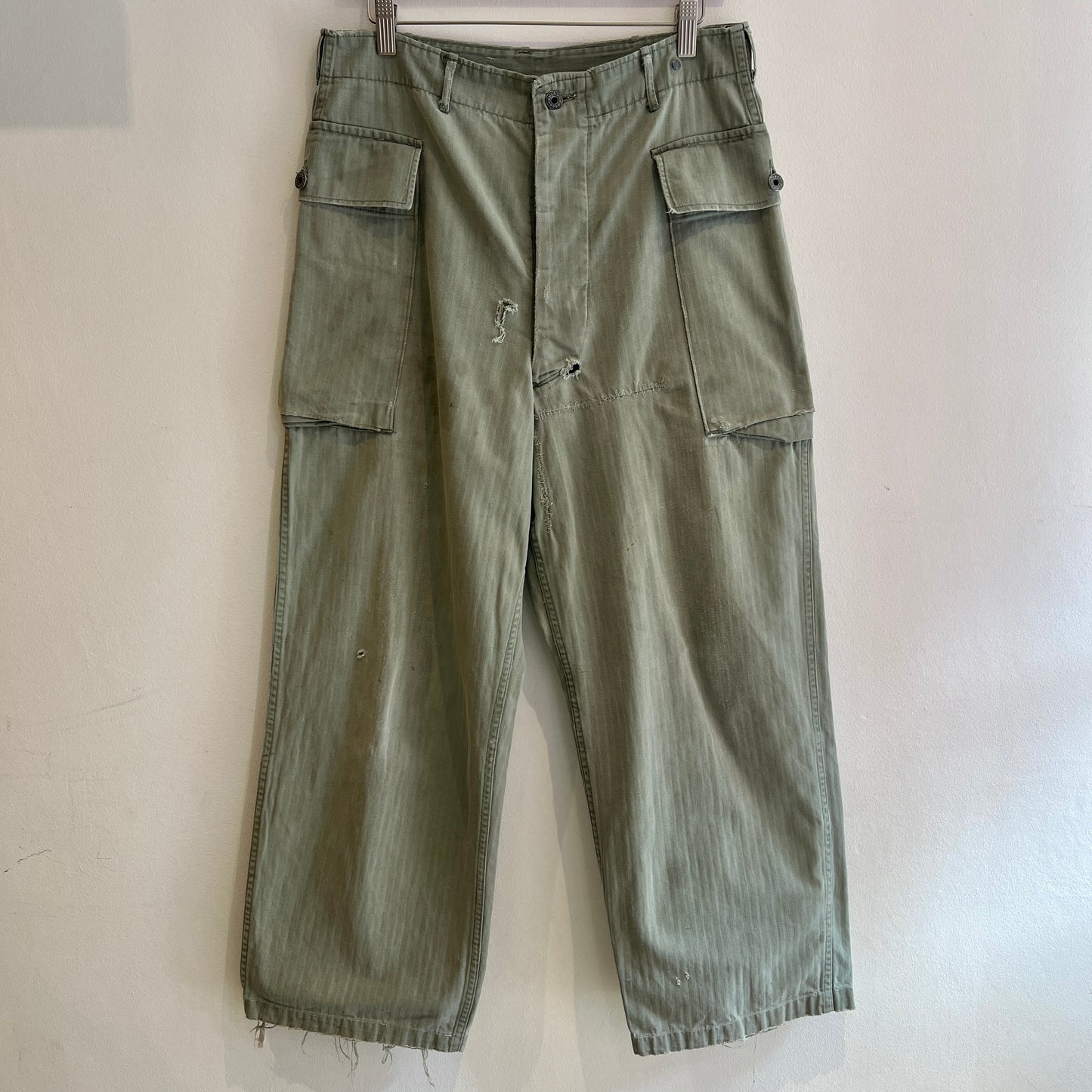 1940s WWII-era U.S. Military HBT Utility Trousers W33", L27"