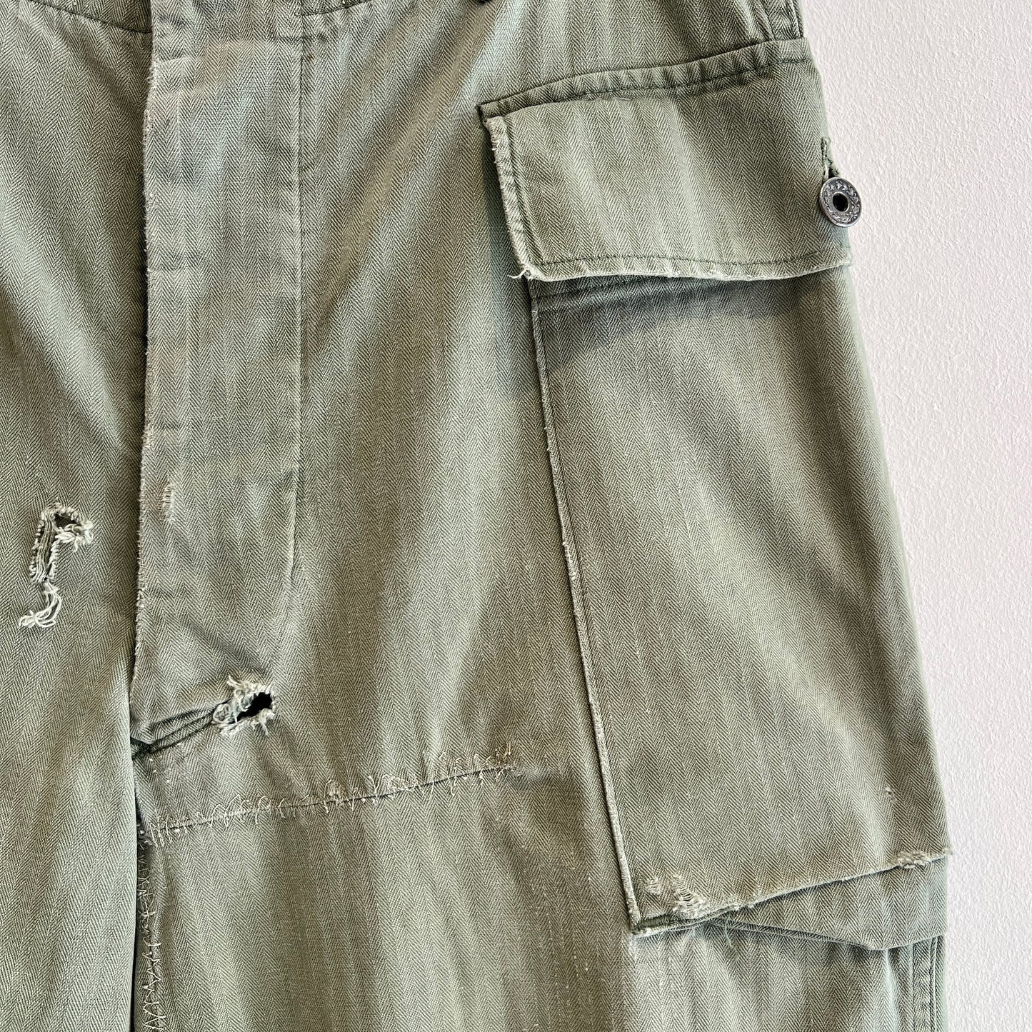 1940s WWII-era U.S. Military HBT Utility Trousers W33", L27"