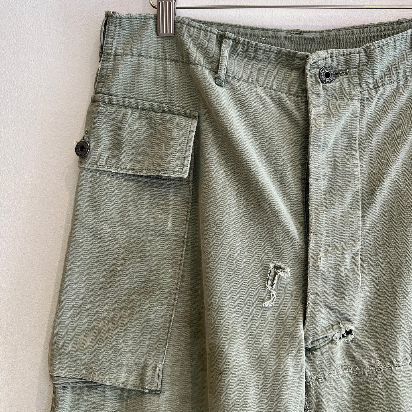 1940s WWII-era U.S. Military HBT Utility Trousers W33", L27"