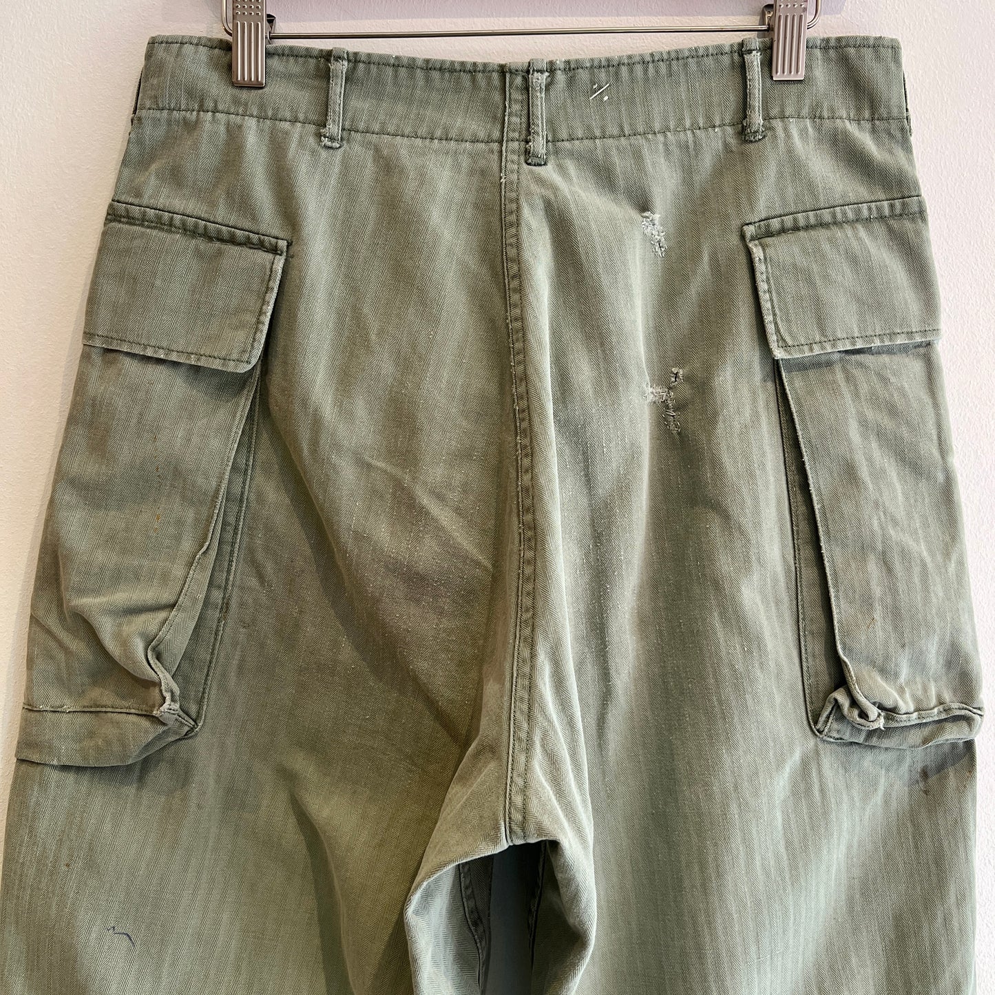 1940s WWII-era U.S. Military HBT Utility Trousers W33", L27"