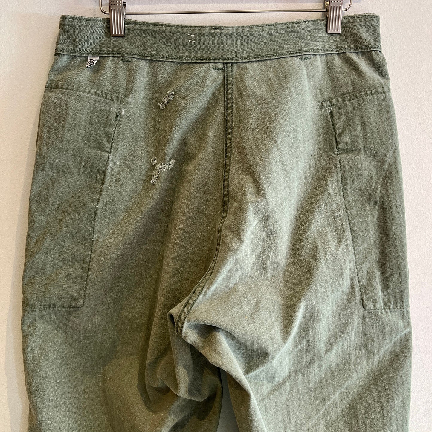 1940s WWII-era U.S. Military HBT Utility Trousers W33", L27"