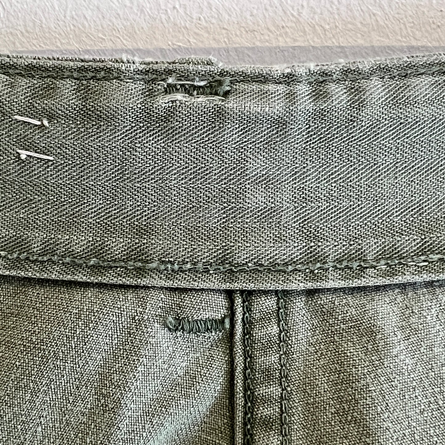 1940s WWII-era U.S. Military HBT Utility Trousers W33", L27"