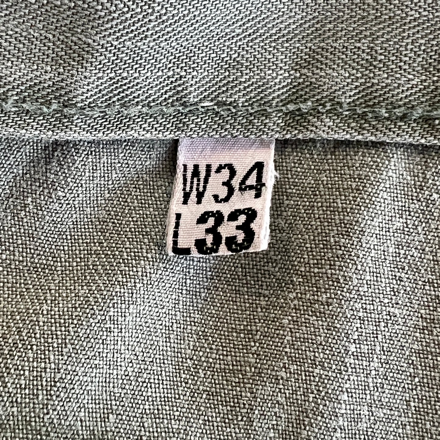 1940s WWII-era U.S. Military HBT Utility Trousers W33", L27"