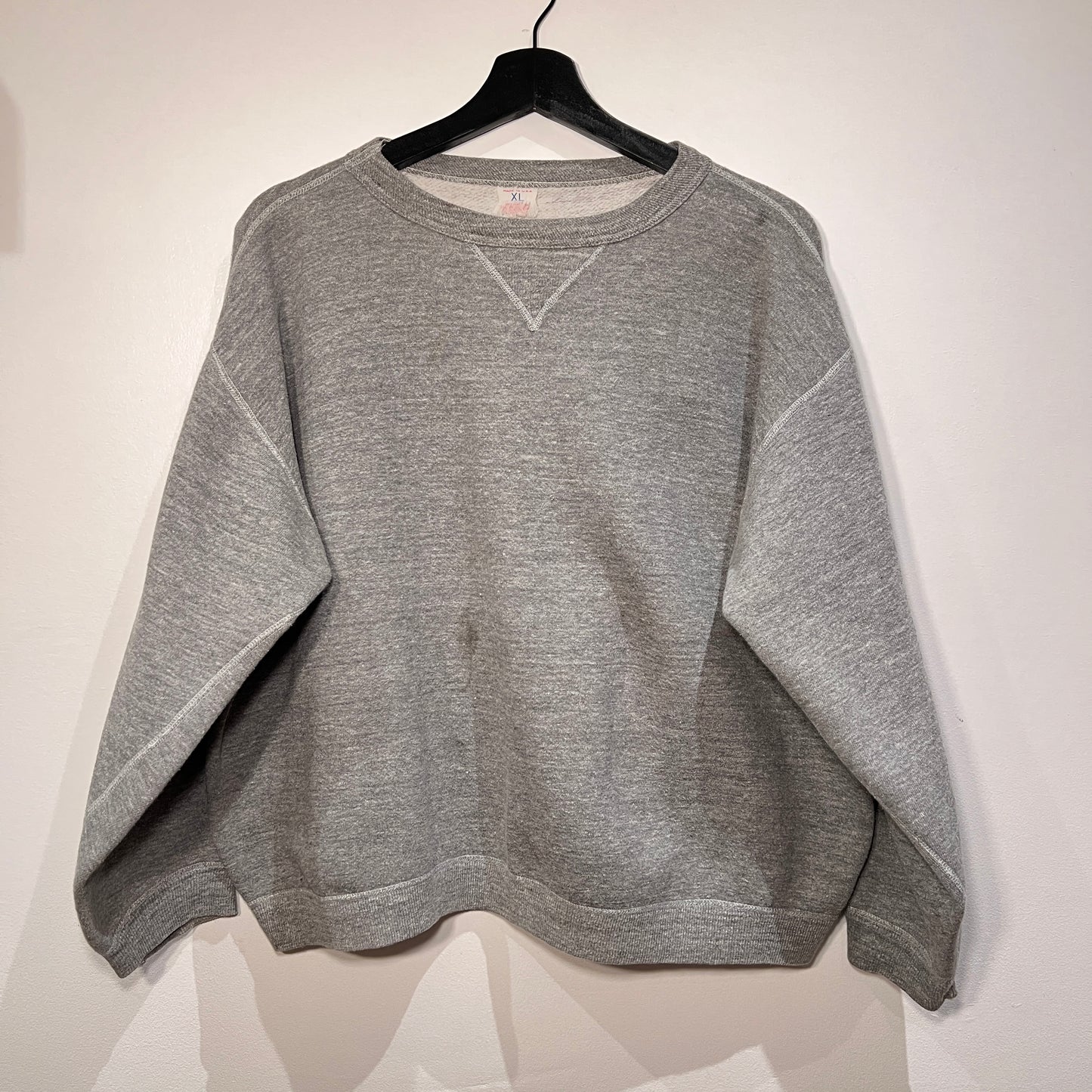 1950s Russell Athletic Medium Heather Grey Single V Super Boxy Sweatshirt