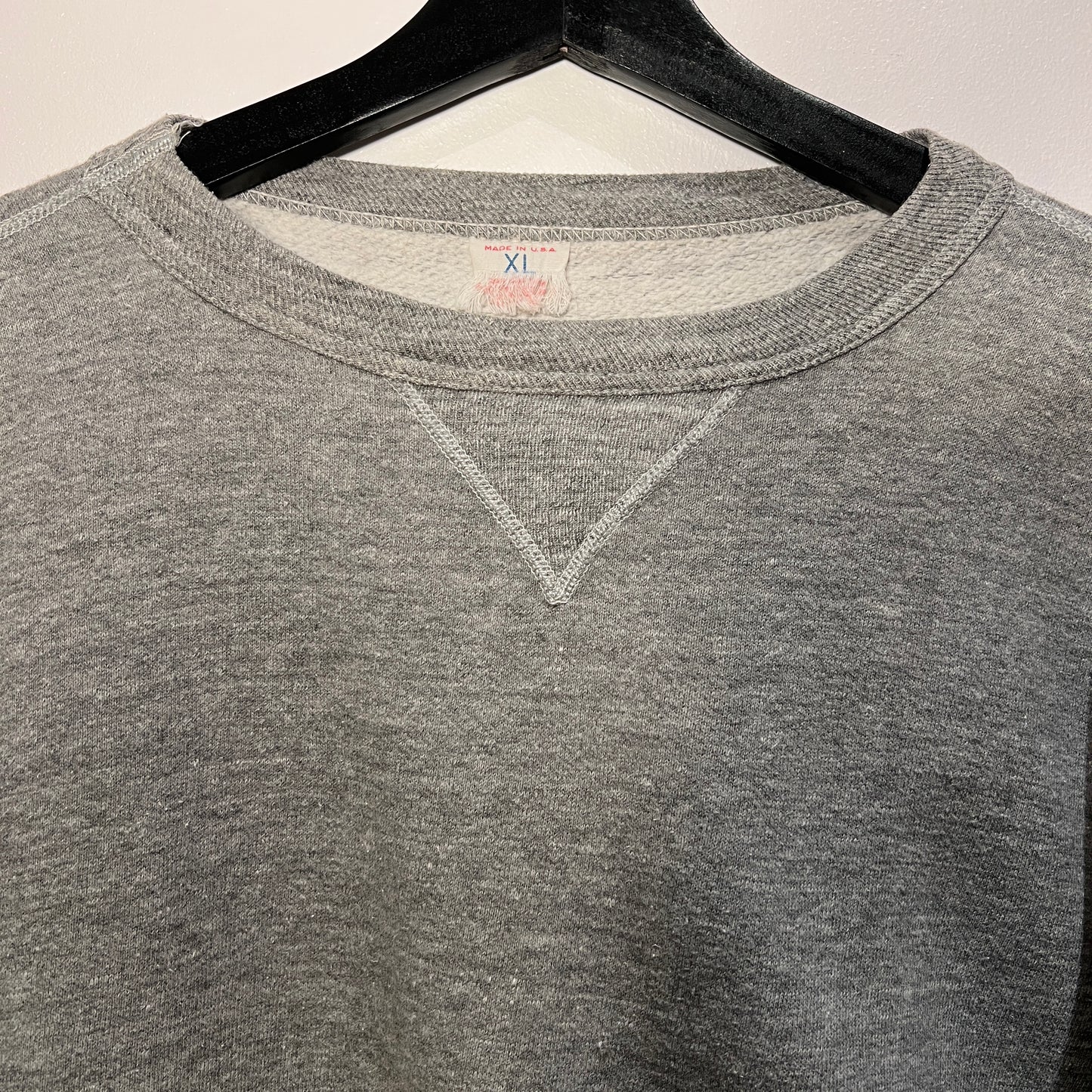 1950s Russell Athletic Medium Heather Grey Single V Super Boxy Sweatshirt