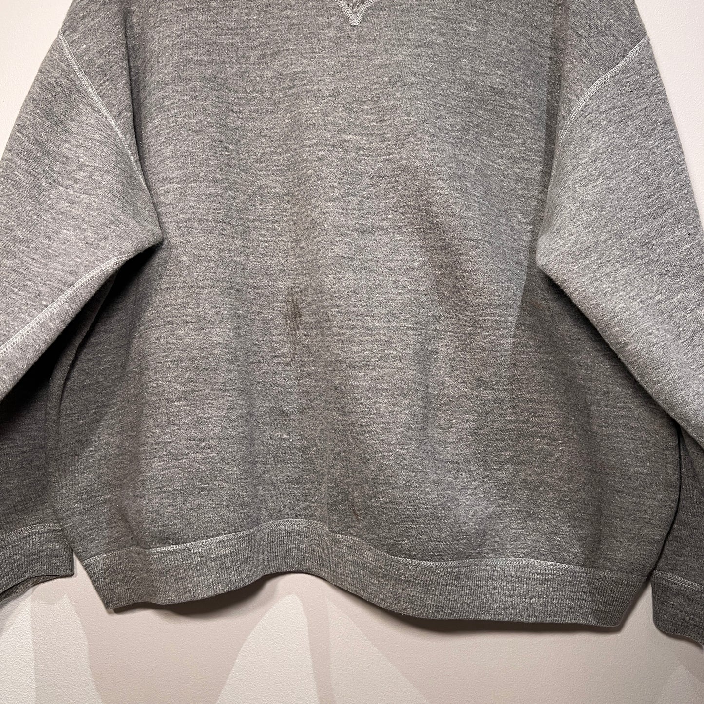 1950s Russell Athletic Medium Heather Grey Single V Super Boxy Sweatshirt