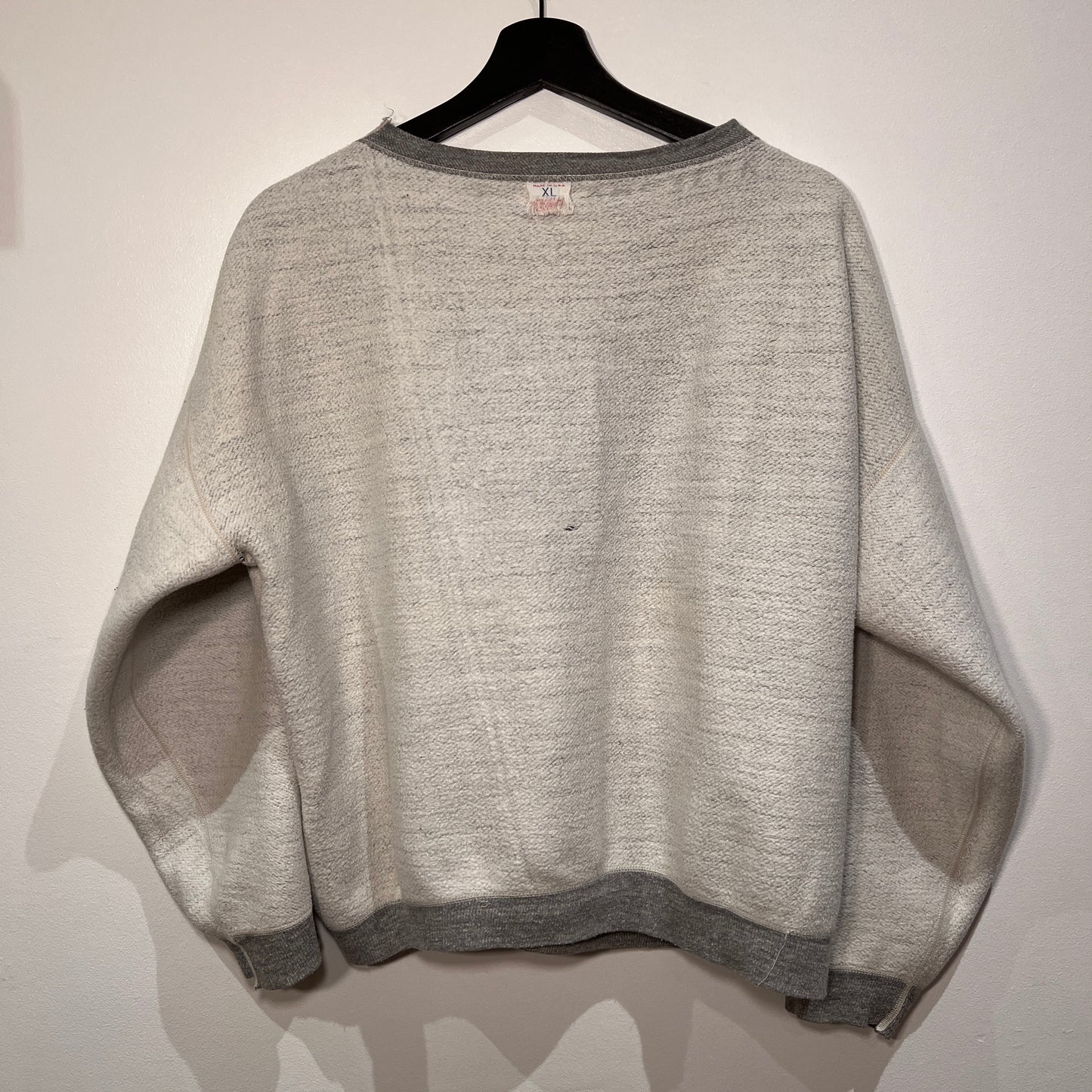 1950s Russell Athletic Medium Heather Grey Single V Super Boxy Sweatshirt