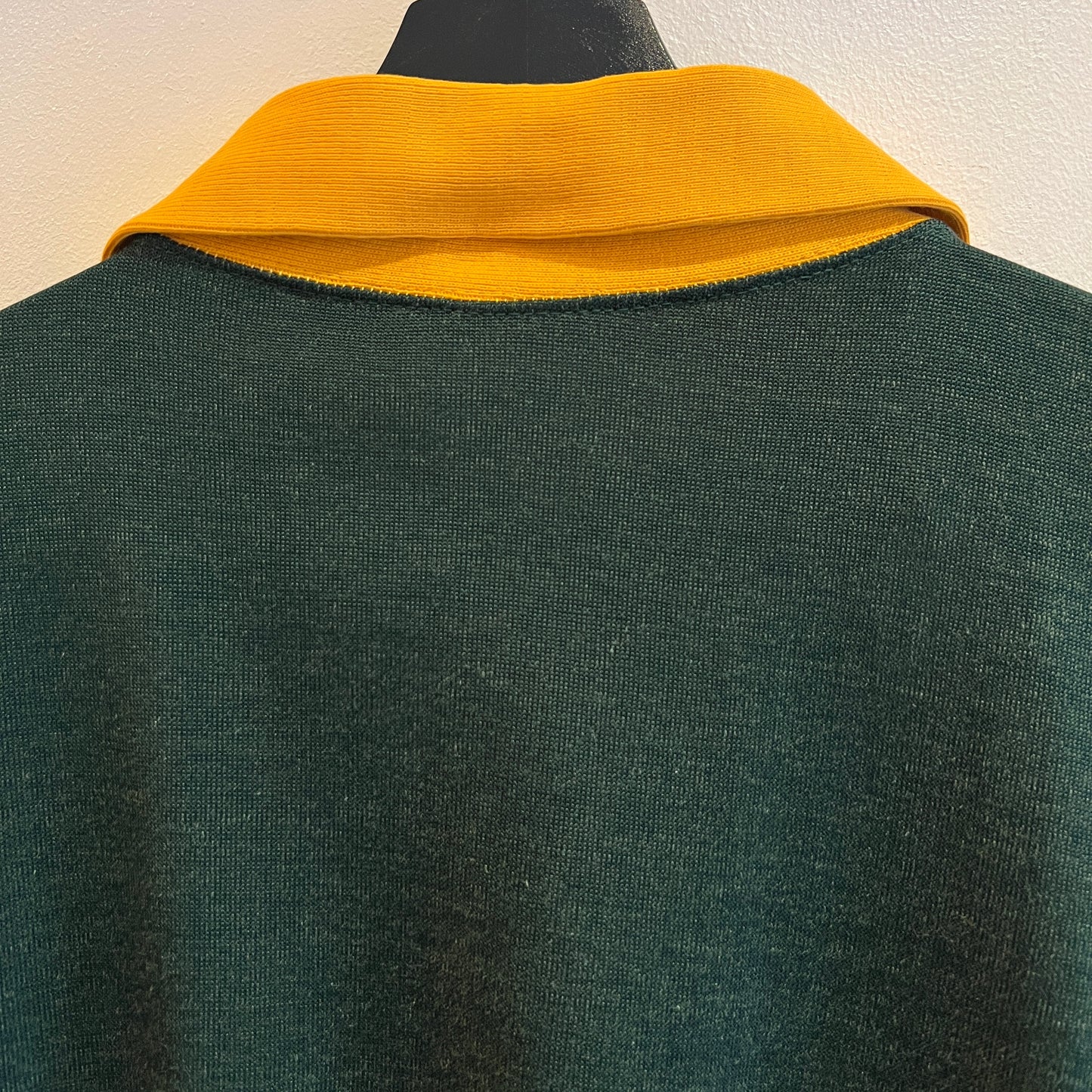 1967s ~ 1971s Champion Half-zip Green and Yellow T-Shirt with Colorado State University P.E.I. Print