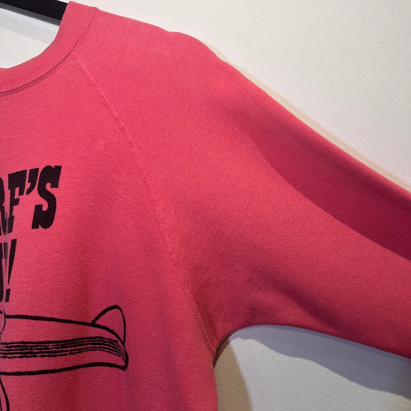 1967s Mayo Spruce Snoopy Pink Sweatshirt Dress with Surf's Up! Print