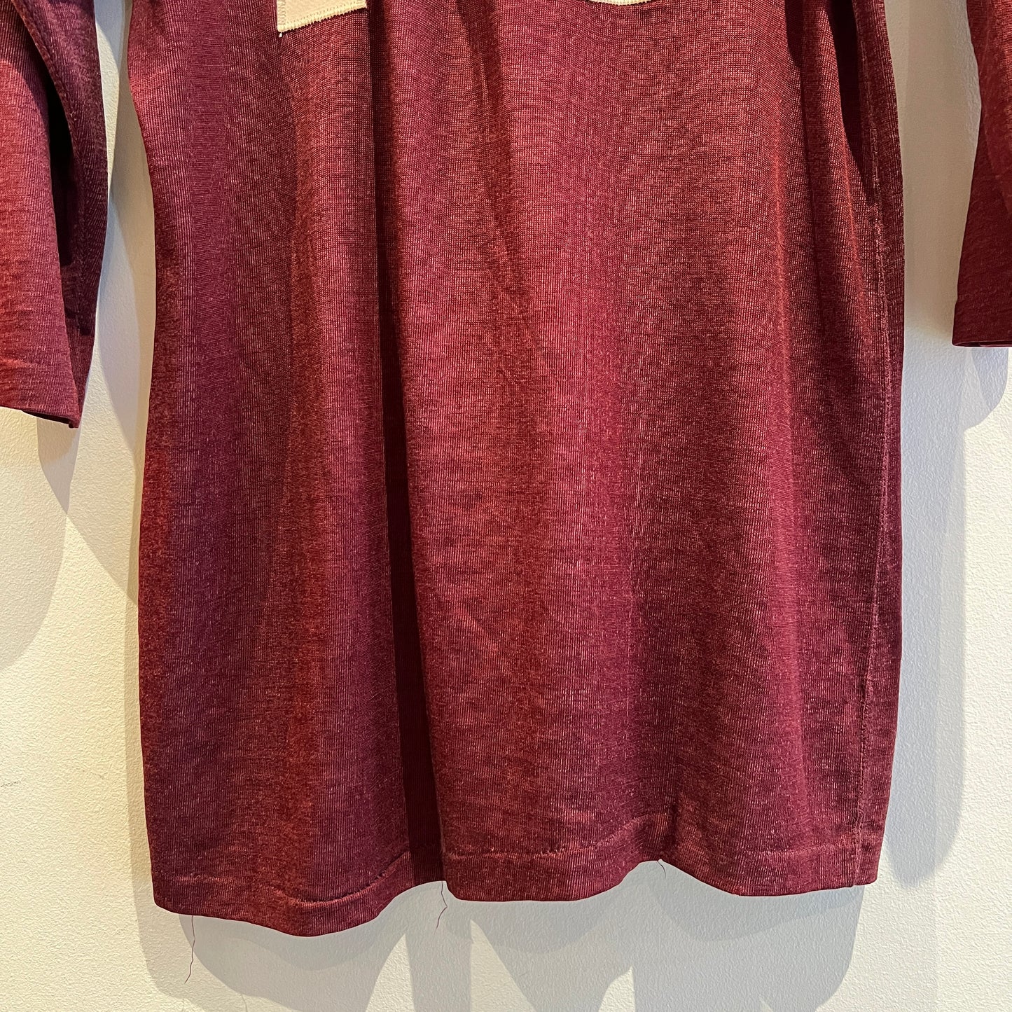 1950s Champion 3/4 Sleeve Football Burgundy Color T-Shirt with 73 Number Patches
