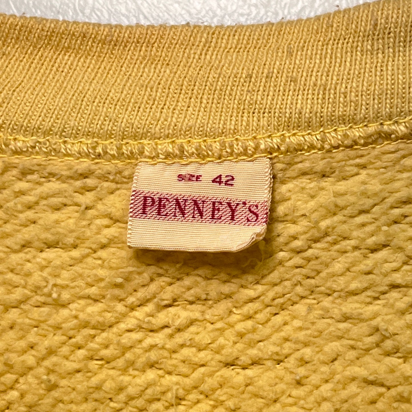 1950s Penney's Light Mustard Yellow Sweatshirt
