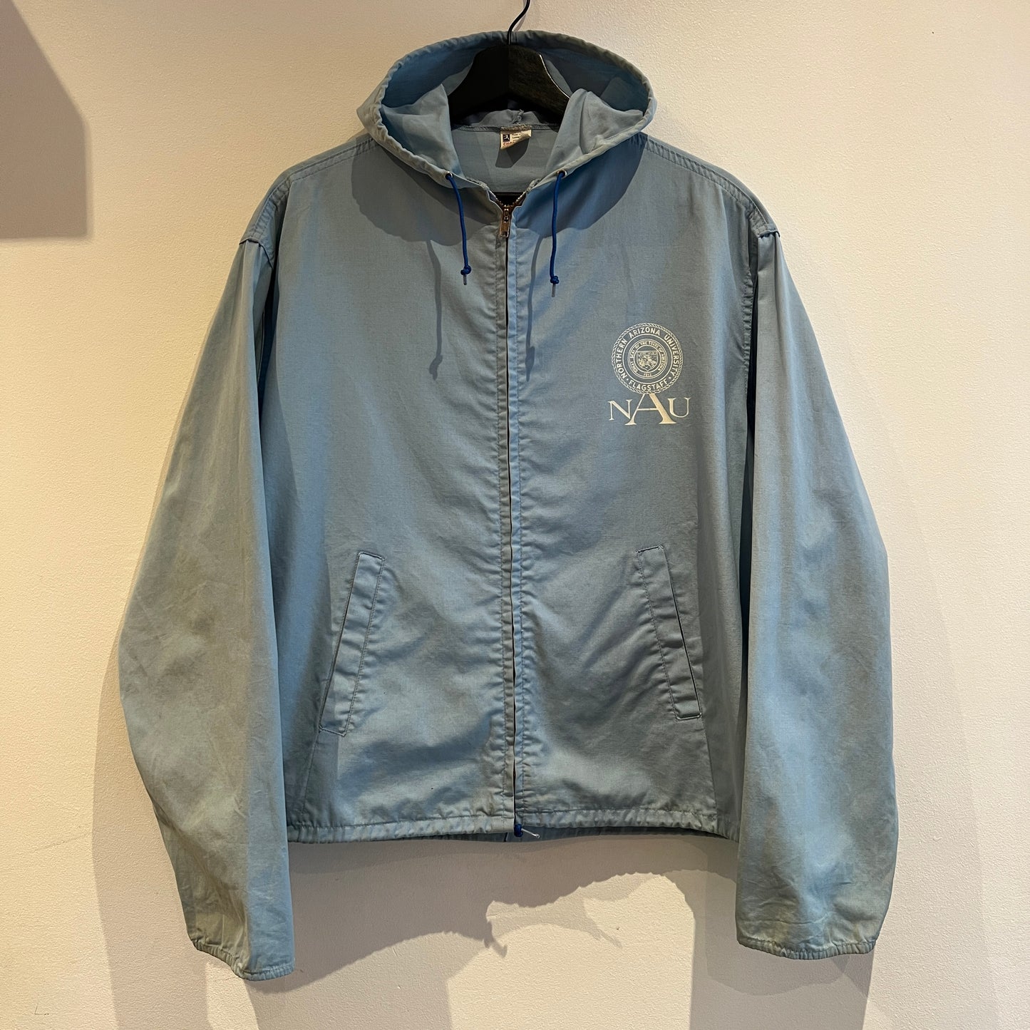 1962s ~ 1965s Champion Zip-up Sky Blue Color Jacket with Northern Arizona University (NAU) Flagstaff Logo Print