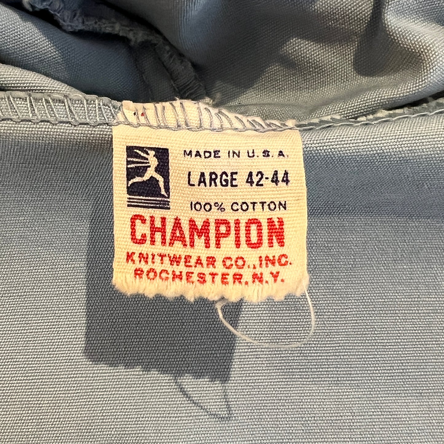 1962s ~ 1965s Champion Zip-up Sky Blue Color Jacket with Northern Arizona University (NAU) Flagstaff Logo Print