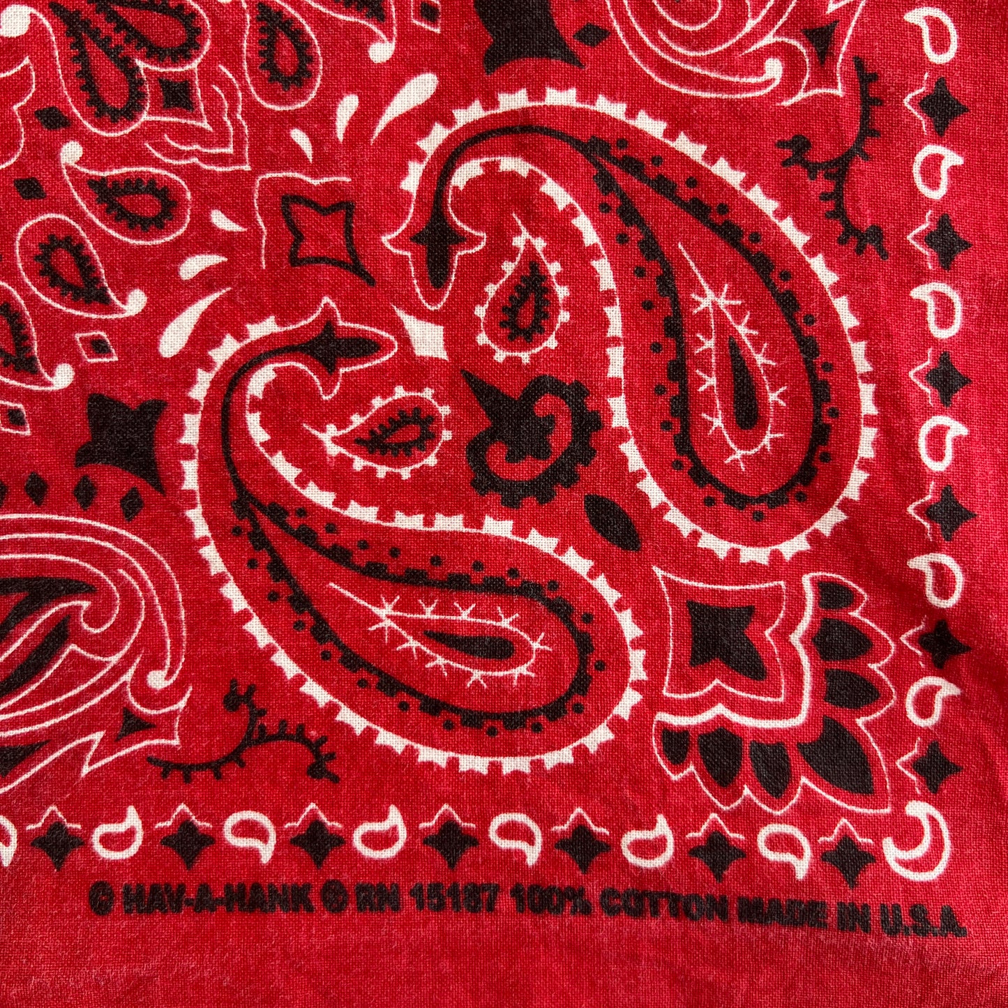 HAV-A-HANK Navy Blue and Red Color 2 Tone Bandana with Paisley Pattern Print