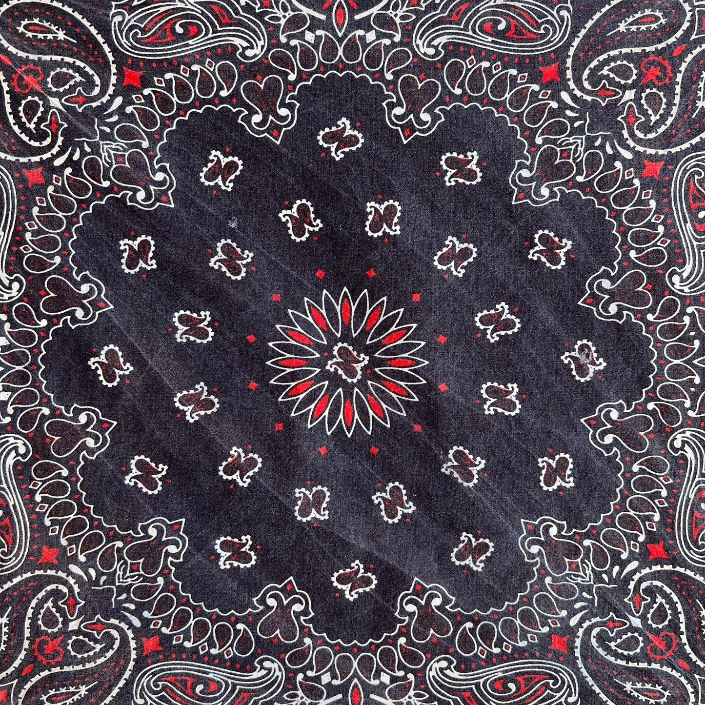 HAV-A-HANK Faded Navy Blue Color Bandana with Paisley Pattern Print