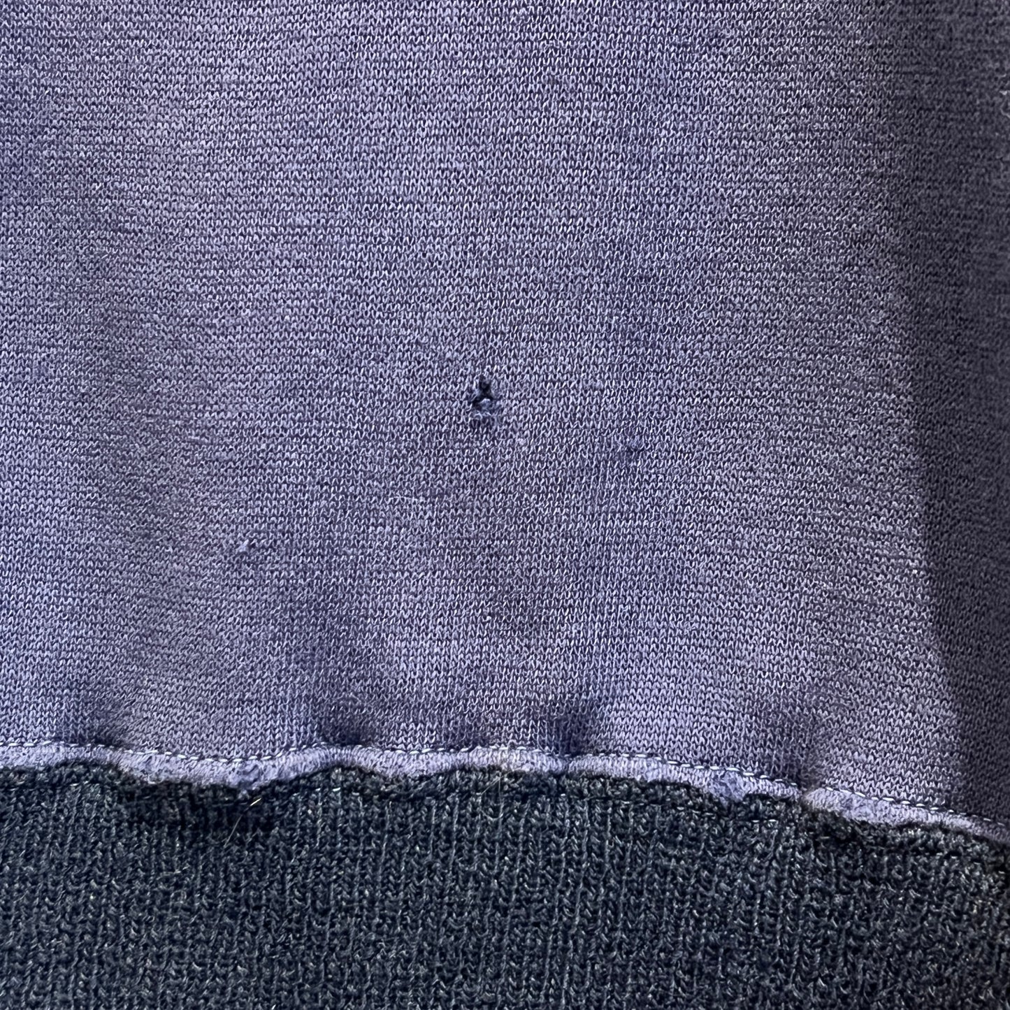 1940s 2 Tone Faded Navy Blue Double V Cotton Crewneck Sweatshirt