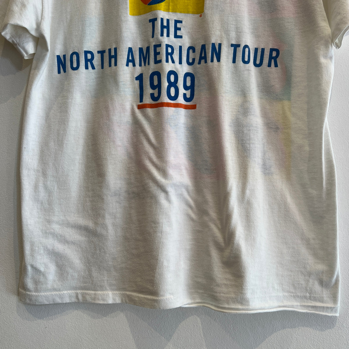 1989s Rolling Stones Pop Art Logo T-Shirt with The North American Tour 1989 Print