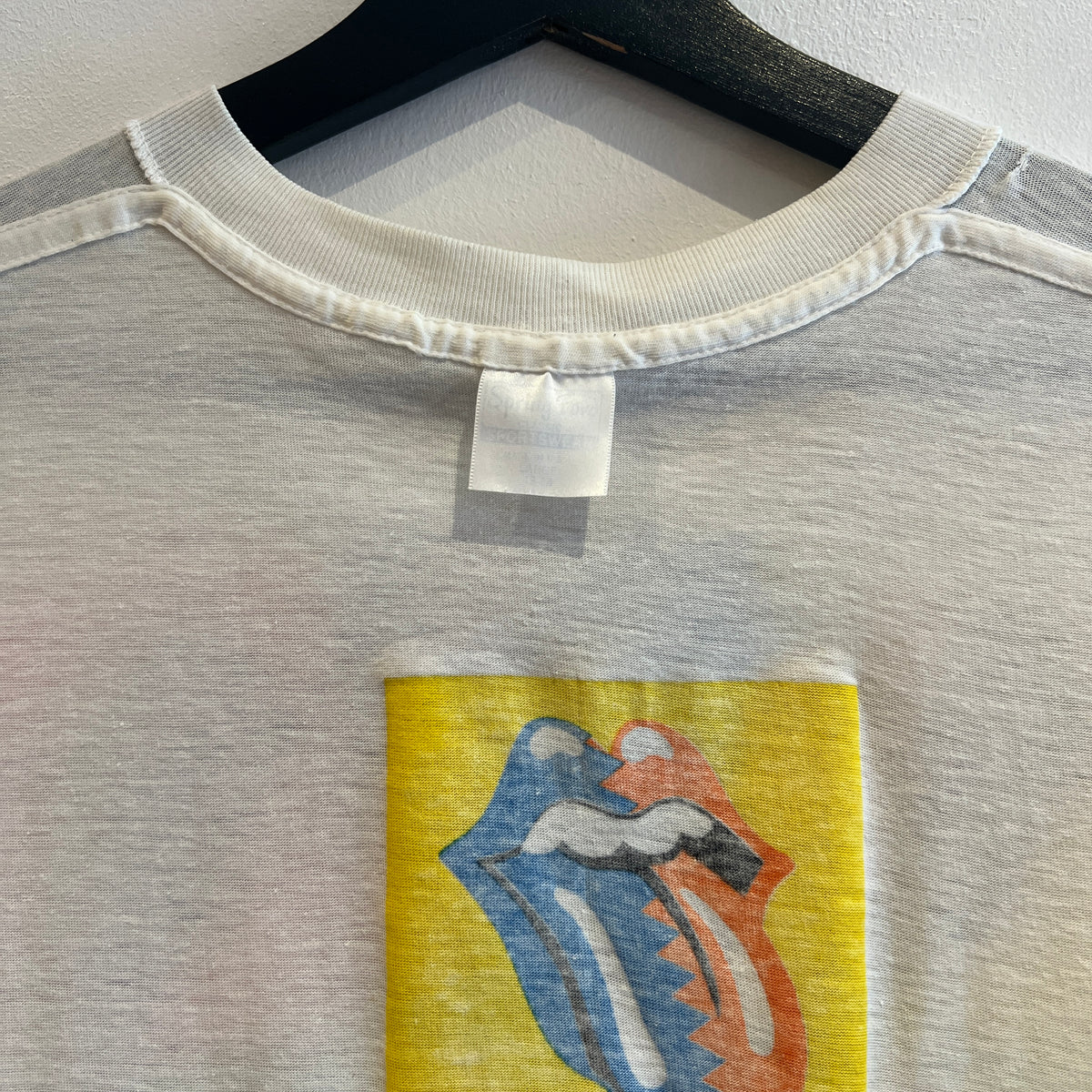 1989s Rolling Stones Pop Art Logo T-Shirt with The North American Tour 1989 Print