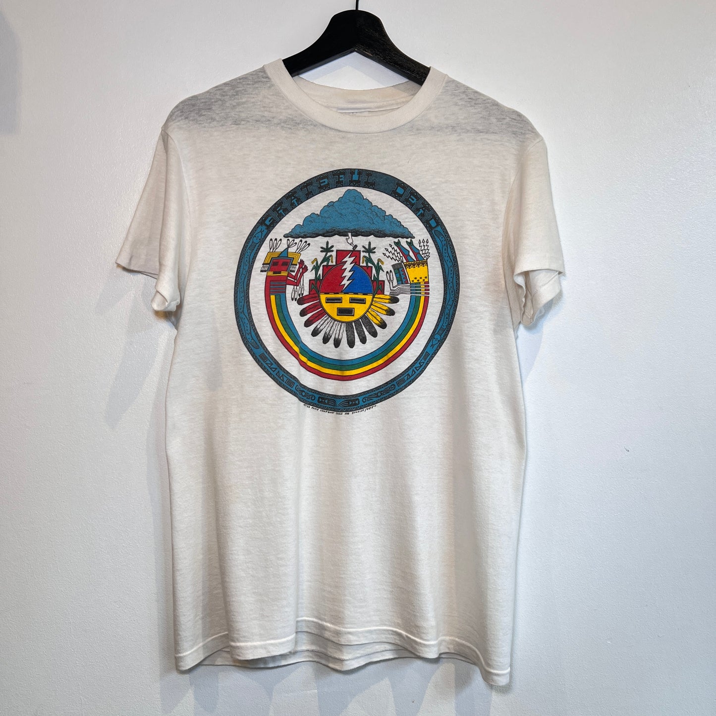 1982s Grateful Dead White T-Shirt with David Lundquist Eagle Eye Studio's Print