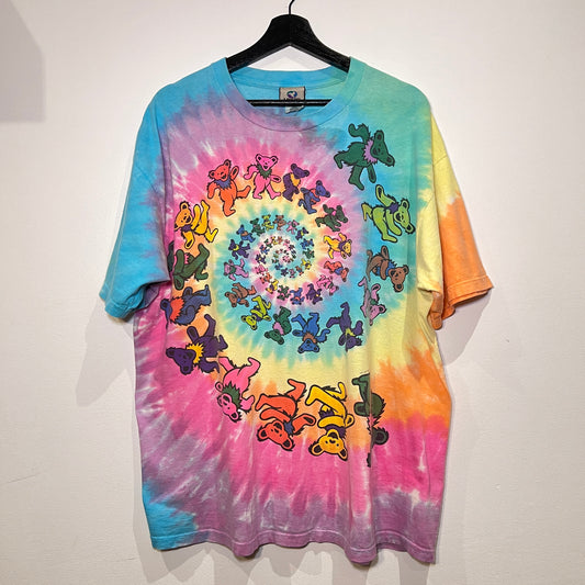 1995s Grateful Dead Tie Dye T-Shirt with Spiral Bears Print