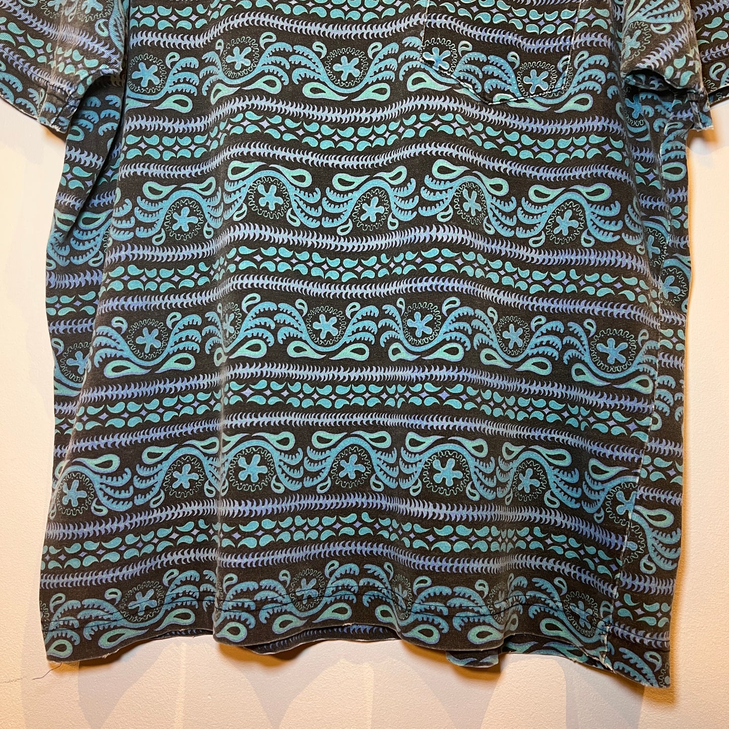 1980s Stussy "Tom Tom" Pocket T-Shirt with All-over Print