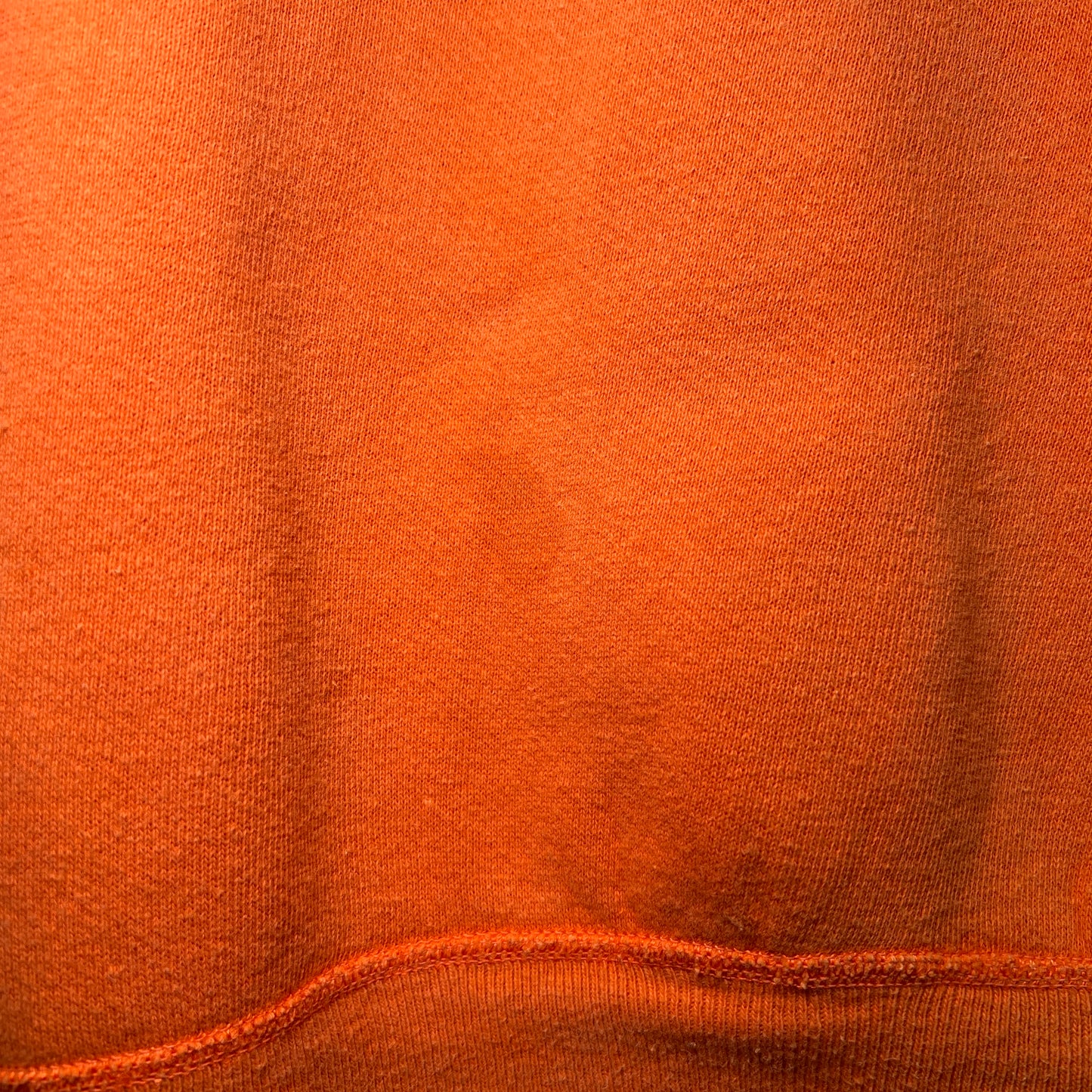 1950s Russell Athletic Single V Orange Pocket Sweatshirt with Black Flock Print