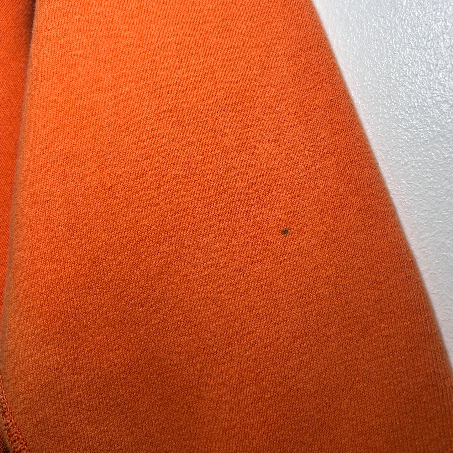 1950s Russell Athletic Single V Orange Pocket Sweatshirt with Black Flock Print