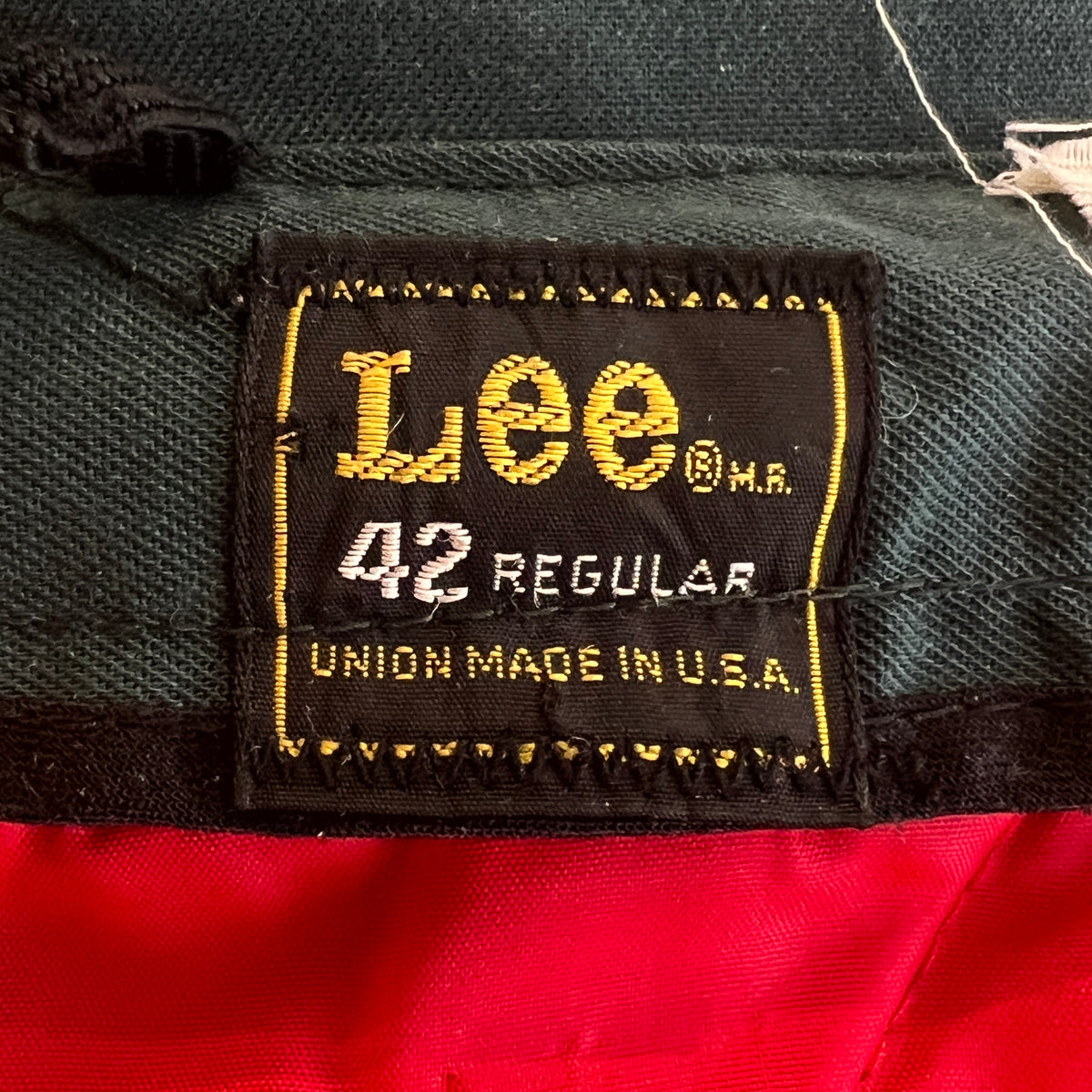 Late 1960s ~ Early 1970s Lee Workwear Full Zip Dark Green Jacket with Removable Quilted Red Liner
