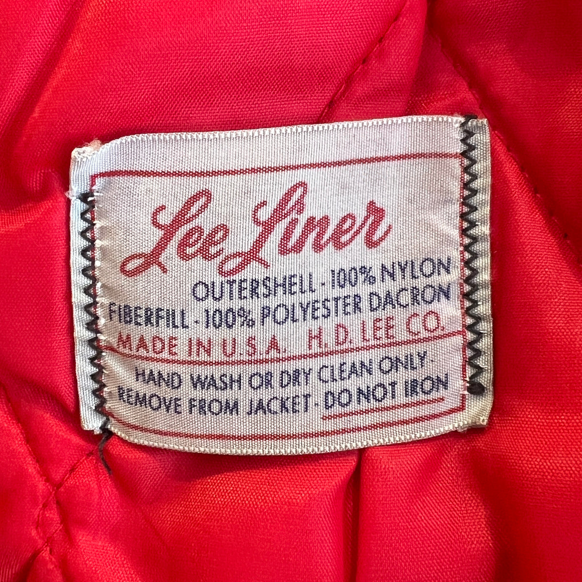 Late 1960s ~ Early 1970s Lee Workwear Full Zip Dark Green Jacket with Removable Quilted Red Liner