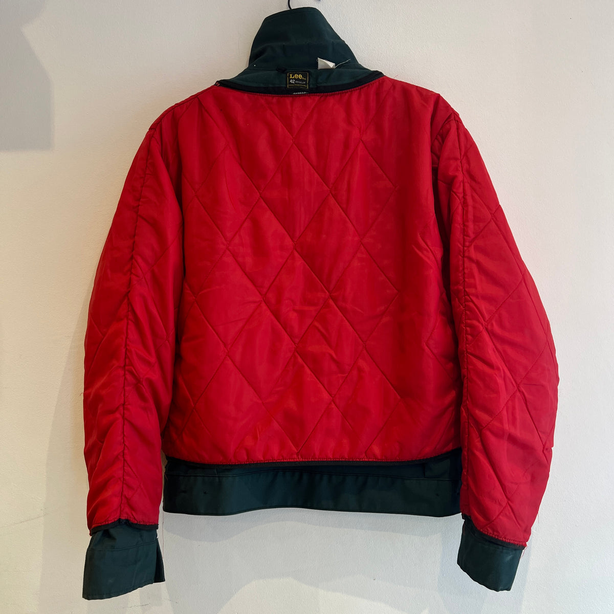 Late 1960s ~ Early 1970s Lee Workwear Full Zip Dark Green Jacket with Removable Quilted Red Liner