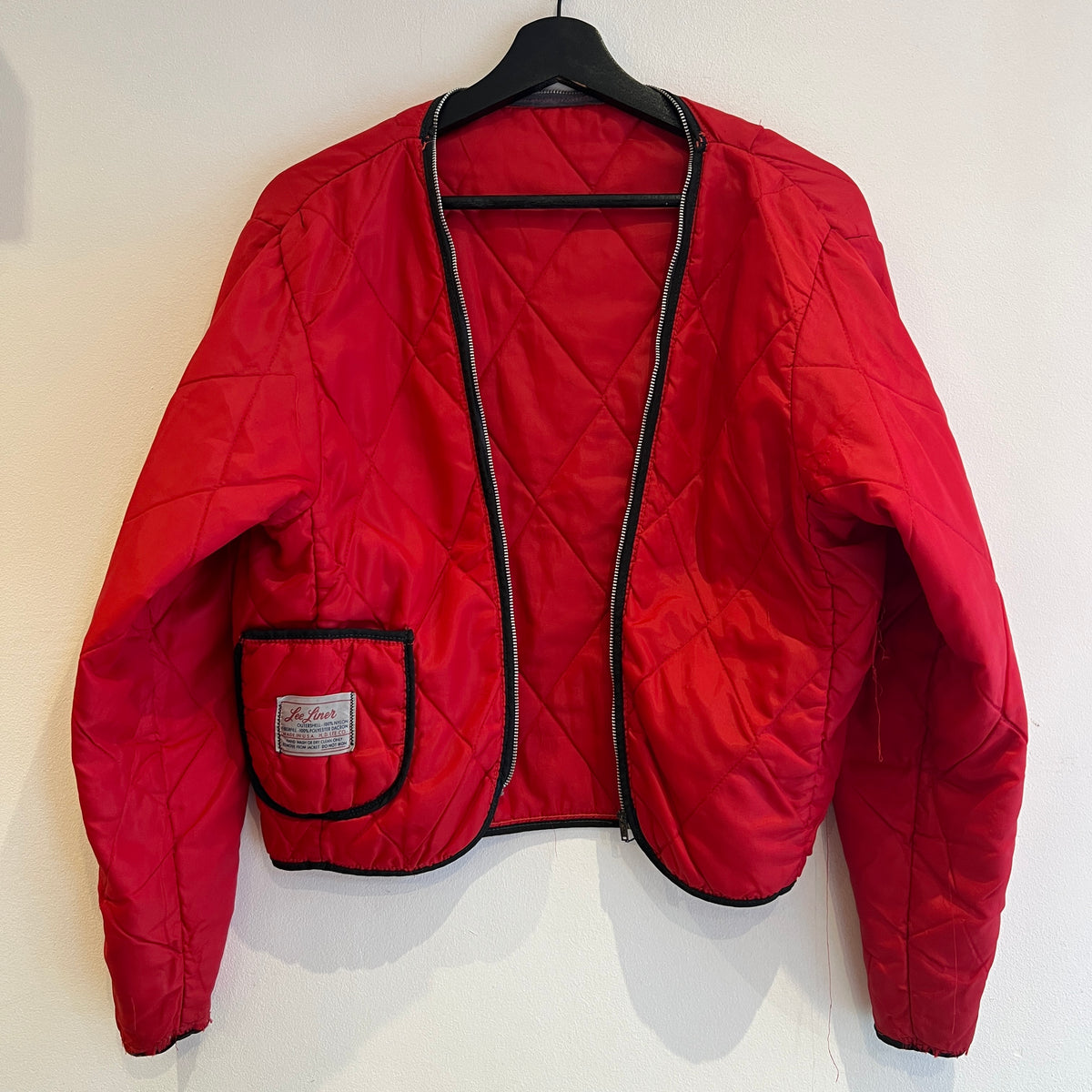 Late 1960s ~ Early 1970s Lee Workwear Full Zip Dark Green Jacket with Removable Quilted Red Liner