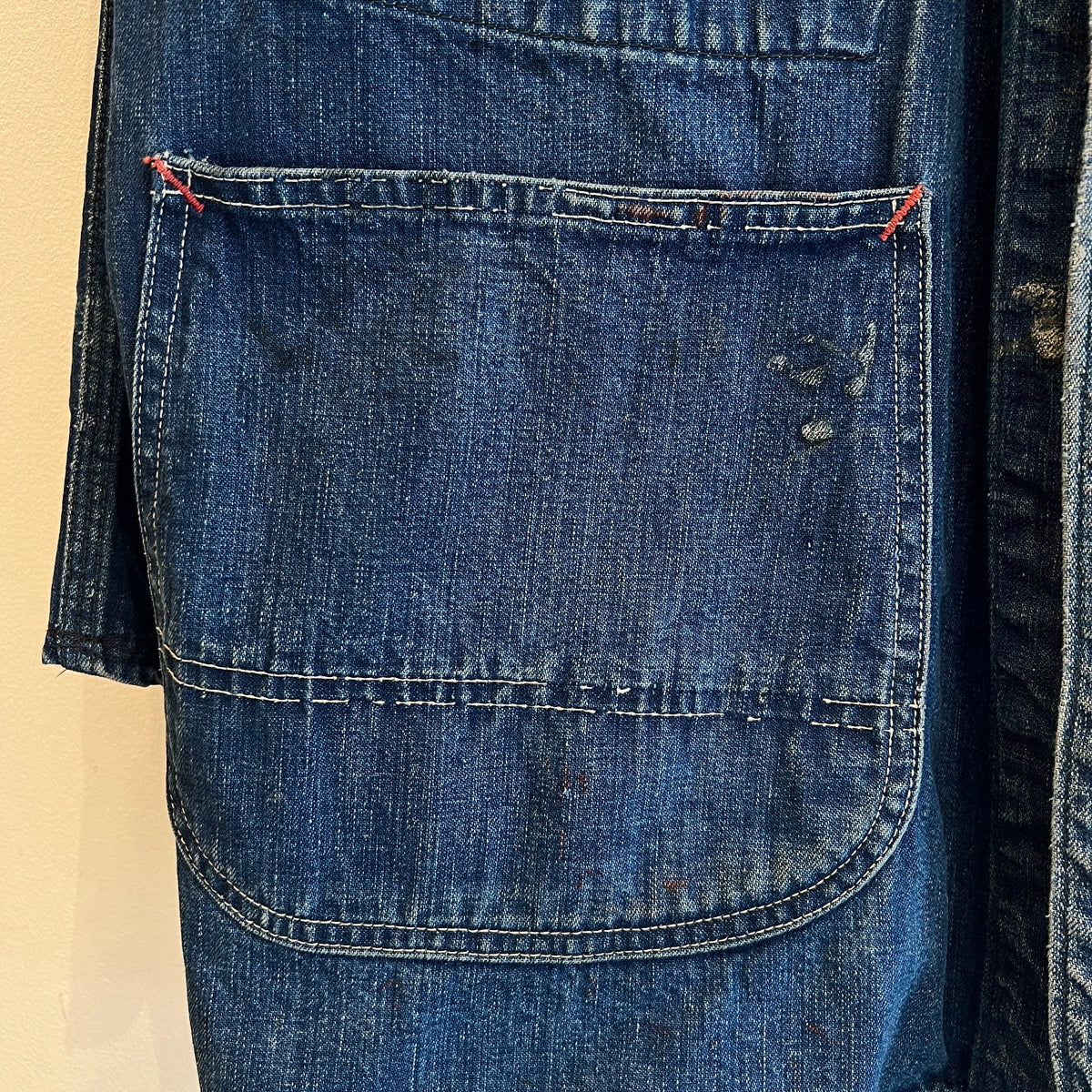 1950s J.C.Penney Pay-Day Workwear Denim Faded Indigo Blue Chore Jacket