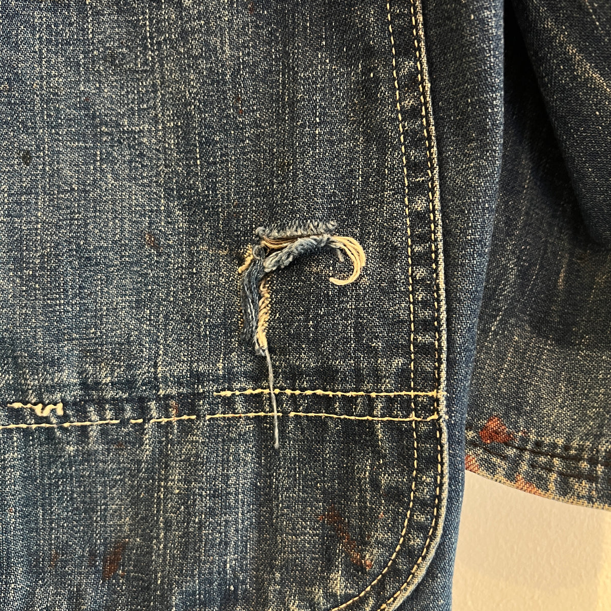 1950s J.C.Penney Pay-Day Workwear Denim Faded Indigo Blue Chore Jacket