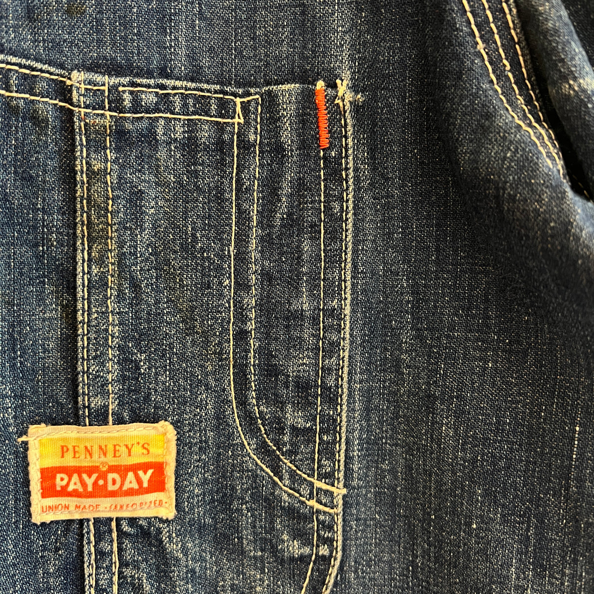 1950s J.C.Penney Pay-Day Workwear Denim Faded Indigo Blue Chore Jacket