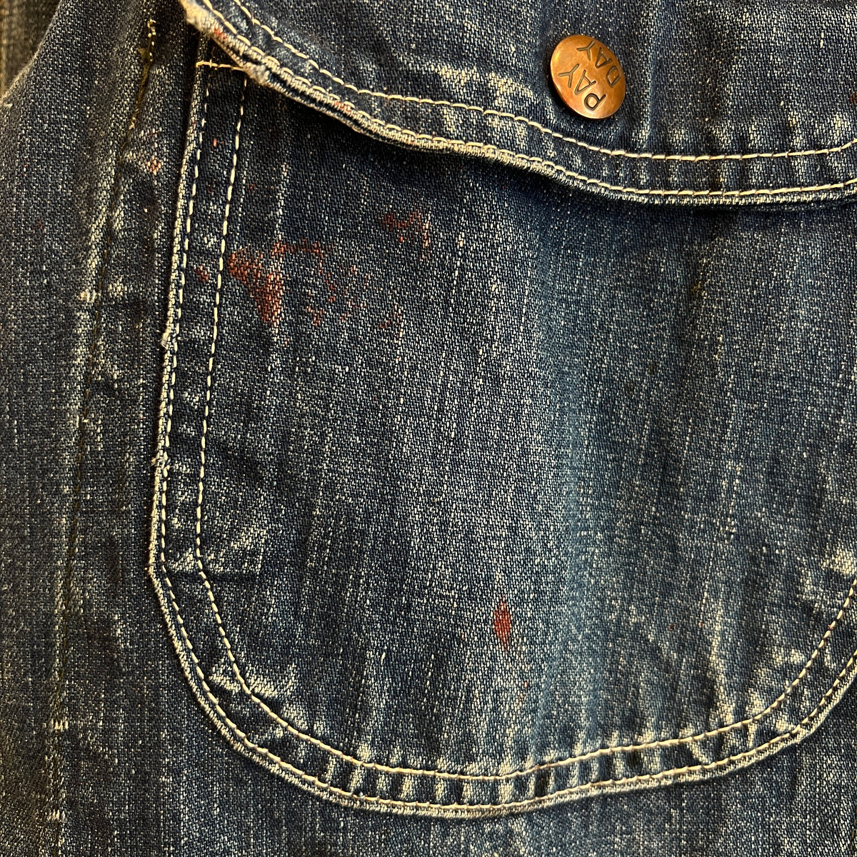 1950s J.C.Penney Pay-Day Workwear Denim Faded Indigo Blue Chore Jacket